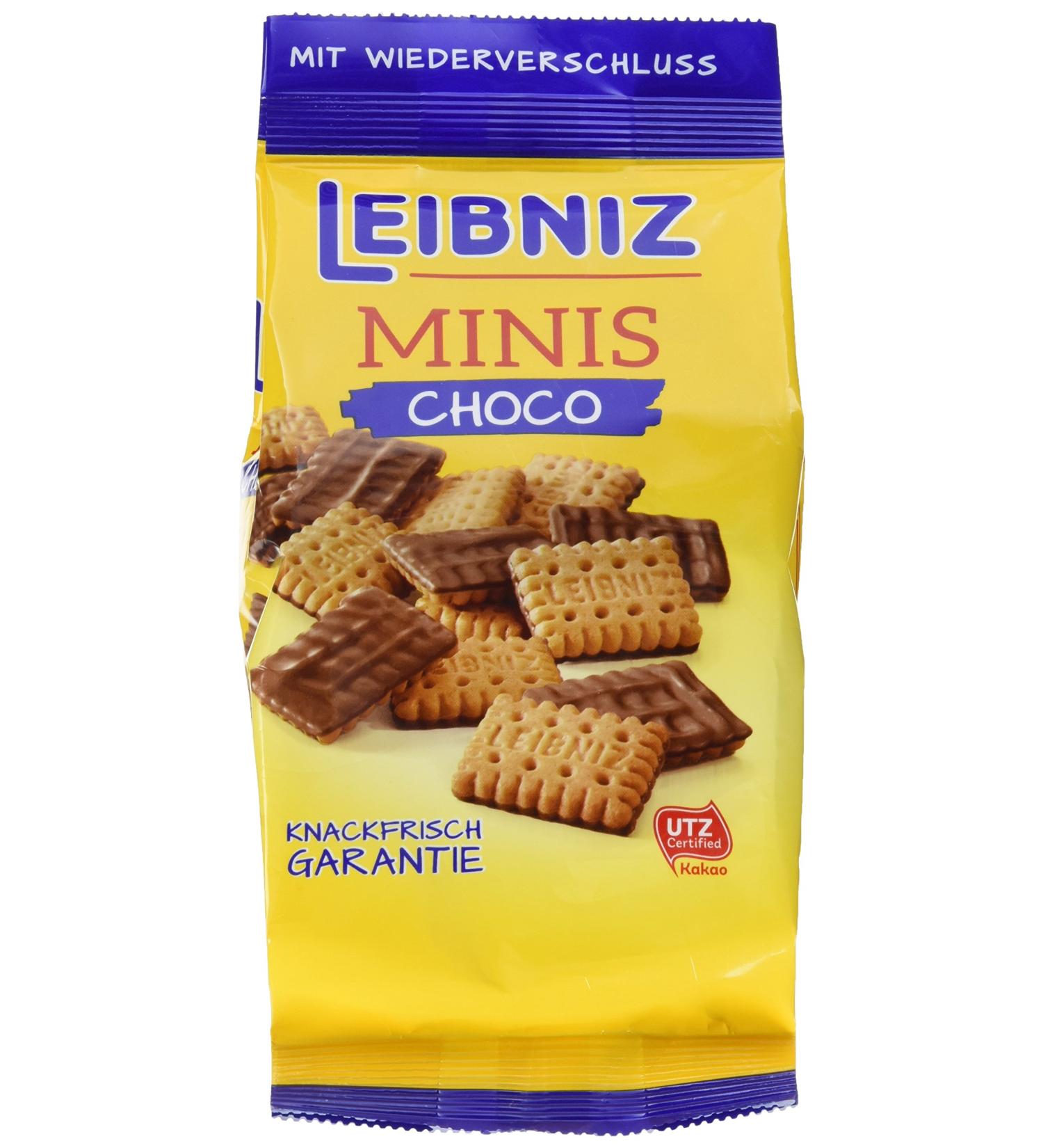 Leibniz Minis Choco 8-Pack | Mini Butter Cookies with Chocolate | Biscuit Box with 8 x 125g Bags | Perfect for International Shipping - Buy Online on SooperMarket.com
