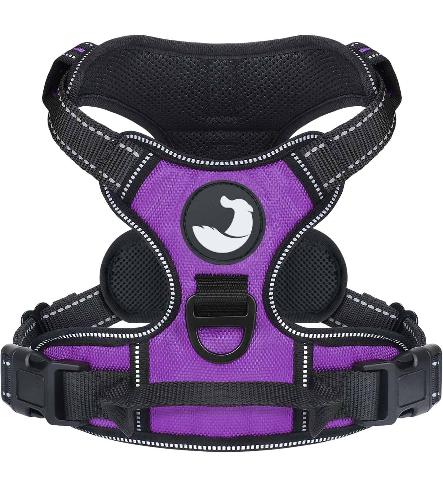 Joytale Large Dog Harness - Reflective Soft Padded Adjustable Breast Harness for Dogs - Breathable Control Handle - Purple (1 Pack) - Buy Online on SooperMarket.com