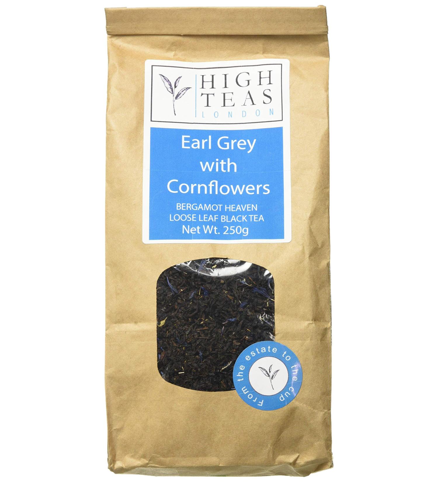 High Teas London Earl Grey Reserve with Cornflower Loose Leaf Tea 250 g - Buy Online on SooperMarket.com