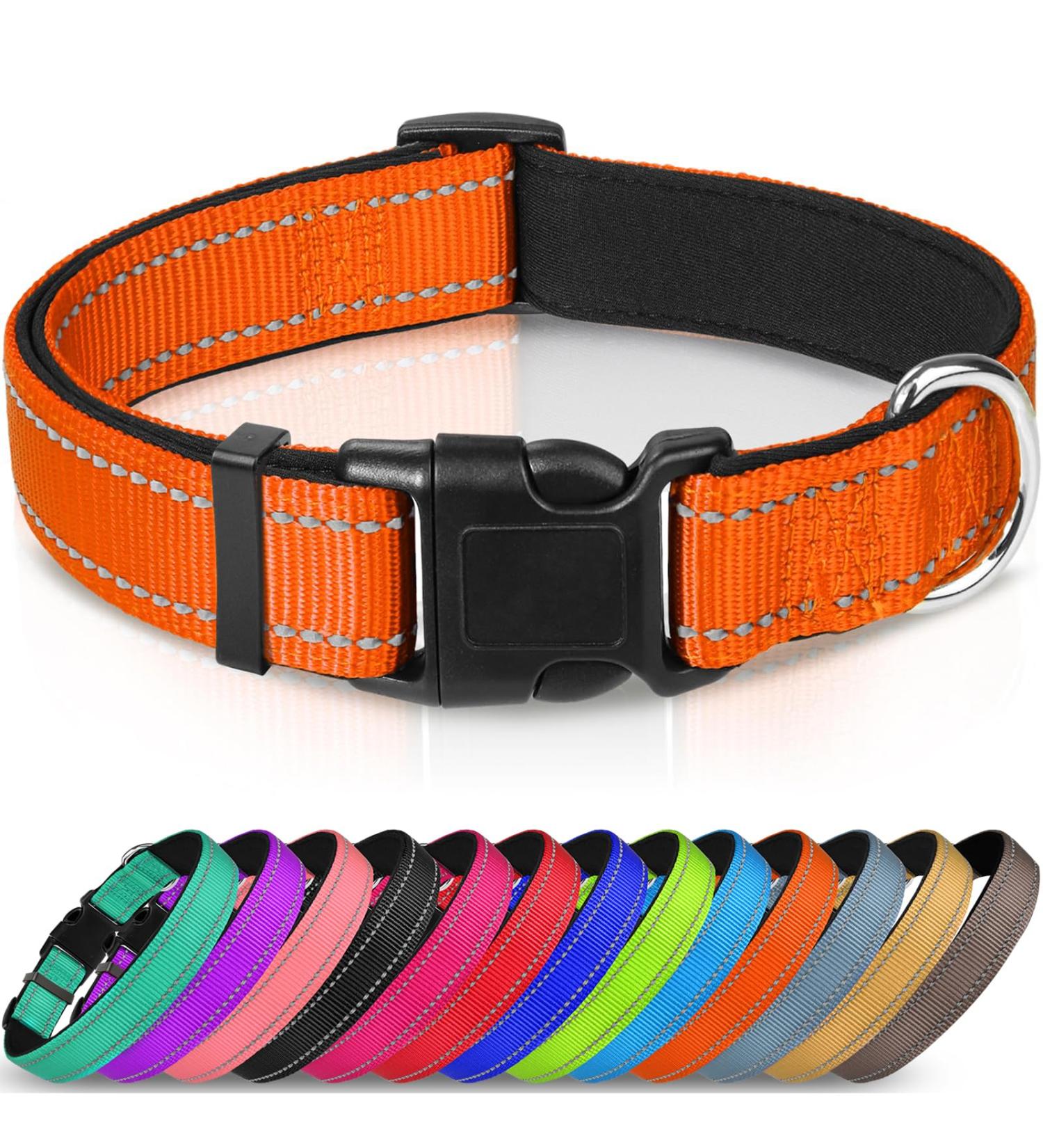 Joytale Reflective Dog Collar for Large Dogs - Orange (Pack of 1) | Durable & Stylish Pet Accessory - Buy Online on SooperMarket.com