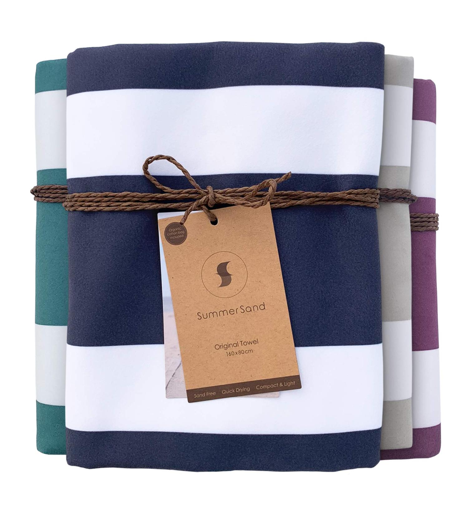 SummerSand Deep Blue Microfiber Beach Towel 63x31.5in - Sand Free & Quick Dry for Pool, Surfing & Travel - Lightweight XL Swim Towel - Buy Online on SooperMarket.com