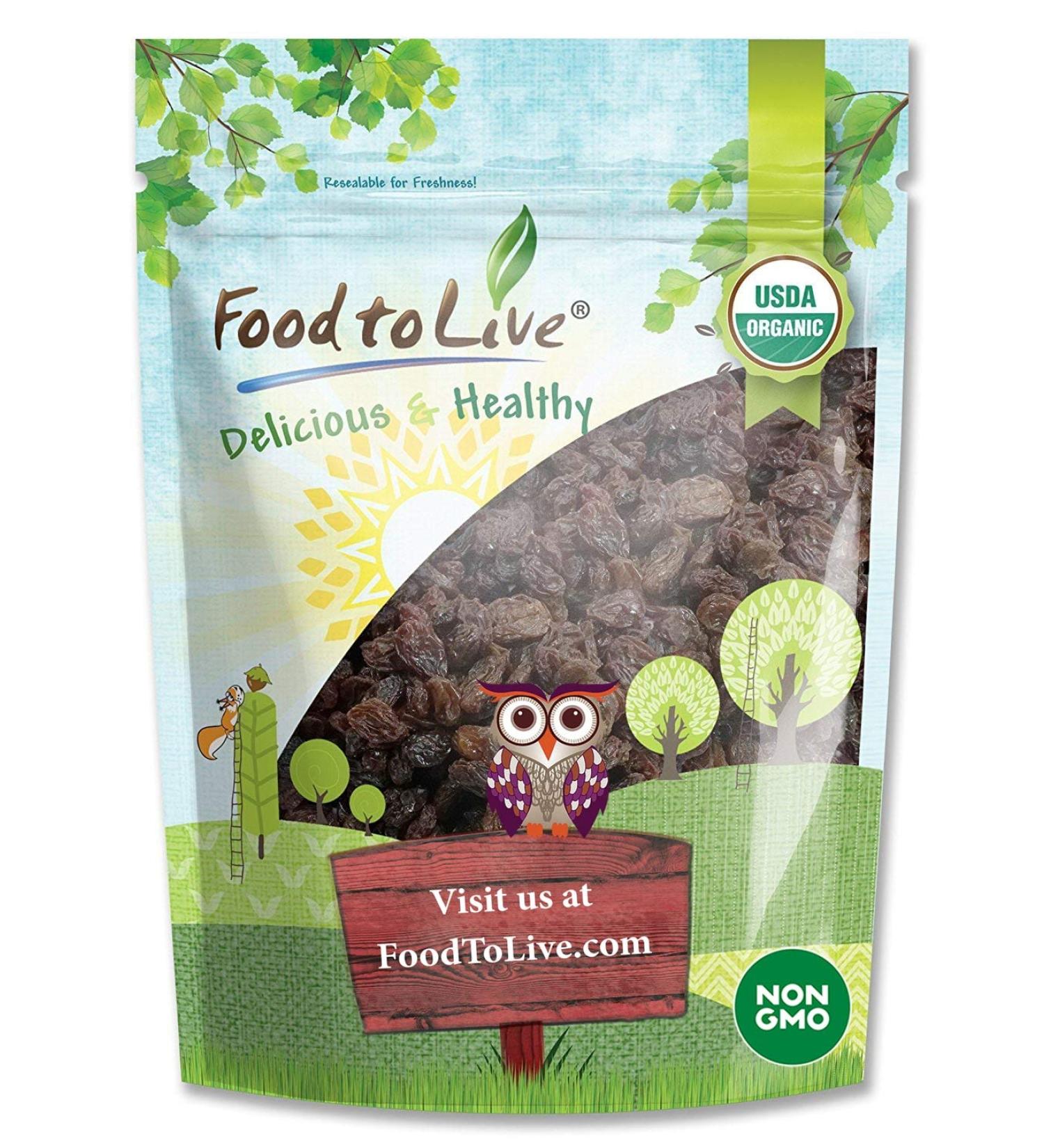 Organic California Raisins 4lbs - Thompson Seedless Sun-Dried, Non-GMO, Kosher, Unsulphured, No Oil Added - Bulk Pack of 1 - Buy Online on SooperMarket.com