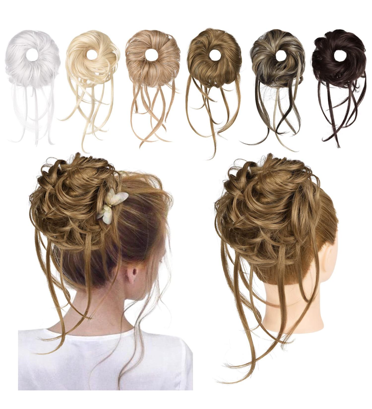 REECHO Super Long Messy Bun Hair Piece in Honey Blonde - Curly Wavy Updo Extensions for Women and Girls - Buy Online on SooperMarket.com