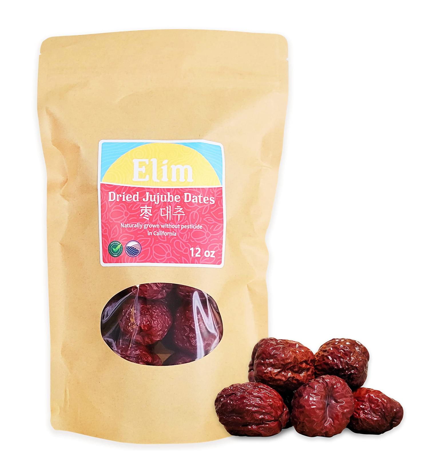 Elim Farms Dried Jujube Dates 12 oz Pre-Washed Bag - 100% Natural Californian Chinese Korean Fruit - Buy Online on SooperMarket.com