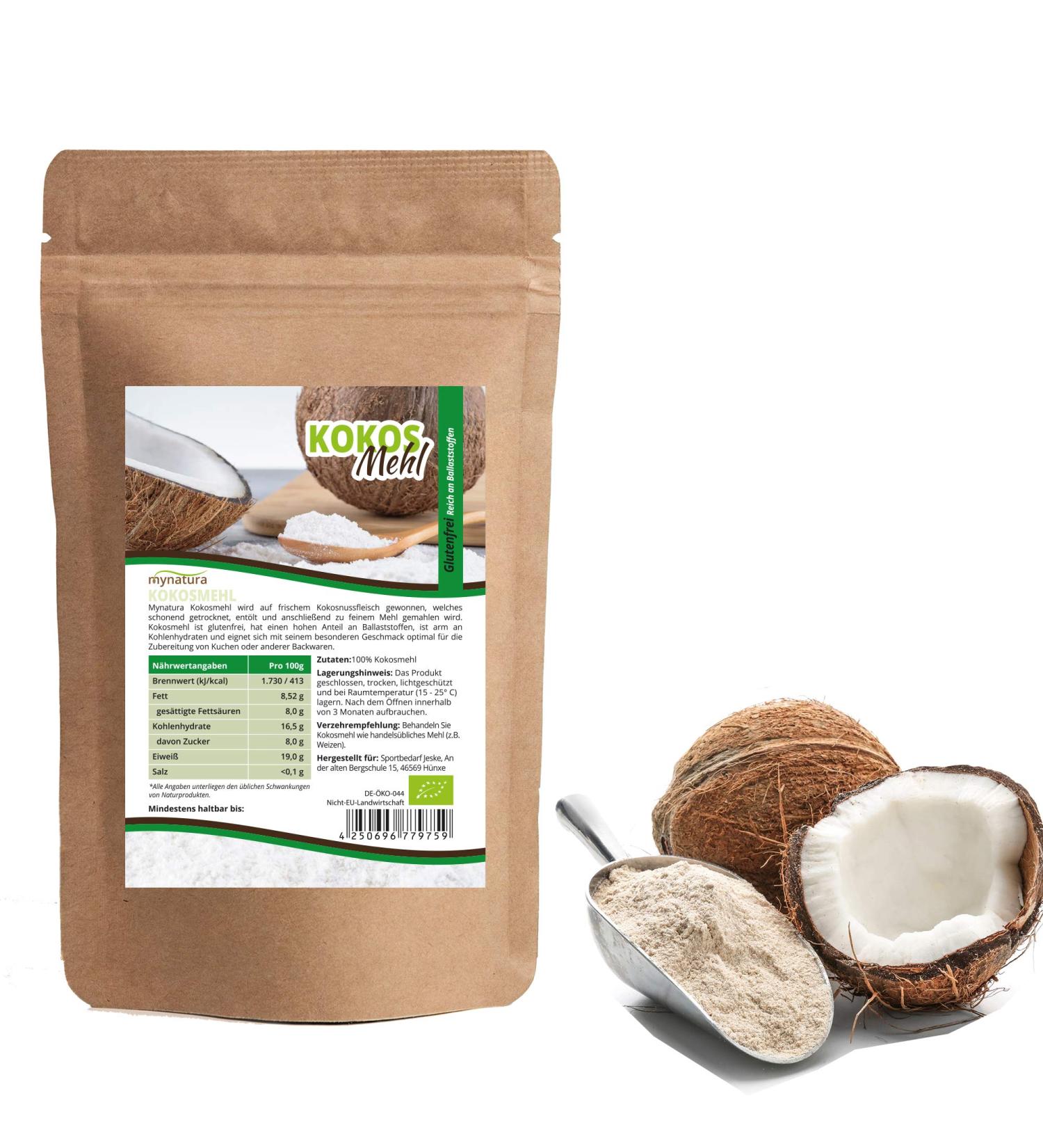Buy Mynatura Bio Coconut Flour 1000g - Gluten-Free Vegan & Natural | Organic & Cholesterol-Free - International Shipping Available - Buy Online on SooperMarket.com