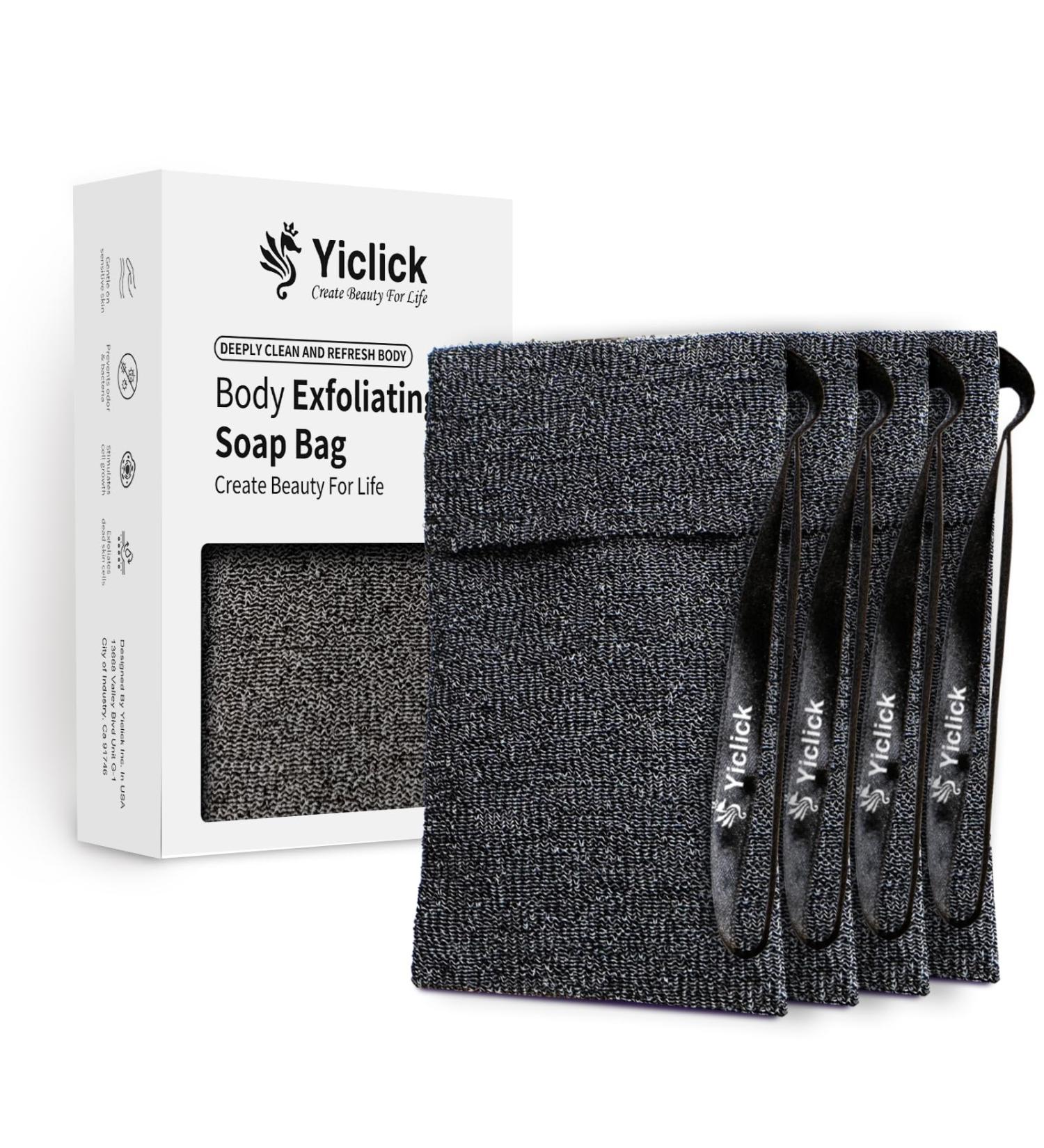 Yiclick Soap Savers for Bar Soap (4 Pack) - Exfoliating Soap Bags Loofah Pouch & Holder for Shower & Bath - Mesh Net Sock Scrubber Washcloth - Buy Online on SooperMarket.com
