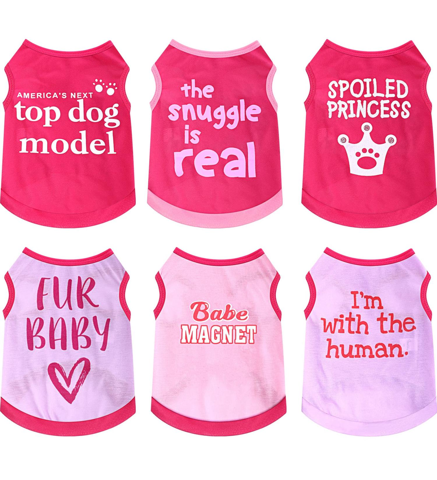 6 Pack Dog Shirt Puppy Clothes for Chihuahua - Breathable Dog Outfit - Summer Cat and Dog Clothes - Dachshund Puppy Accessories - Printed Dog Shirts - Medium - Buy Online on SooperMarket.com