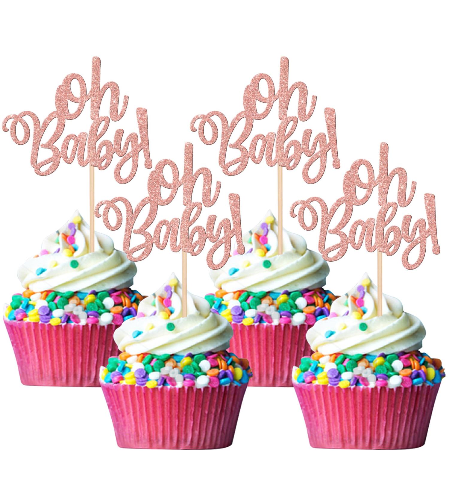 36 Pack Oh Baby Cupcake Toppers Glitter Baby Shower Cupcake Picks for Baby Shower Kids Gender Reveal Theme Party Cake Decorations Supplies Rosegold 1-rose Gold - Buy Online on SooperMarket.com