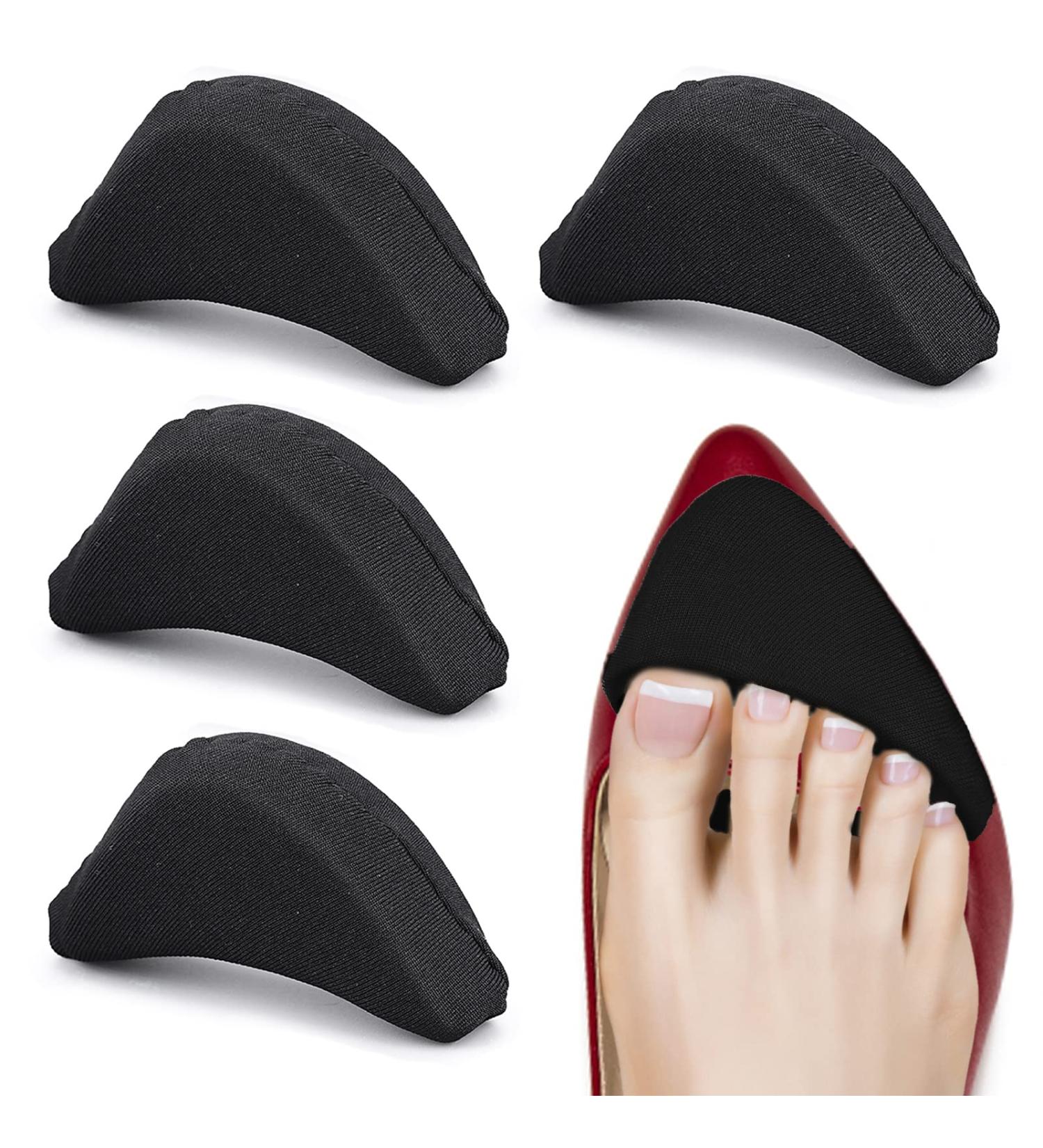 Adjustable Soft Sponge Shoe Fillers | Big Toe Plug Inserts for High Heels | Unisex Foot Pain Relief | Black, 2 Pairs - Buy Online on SooperMarket.com