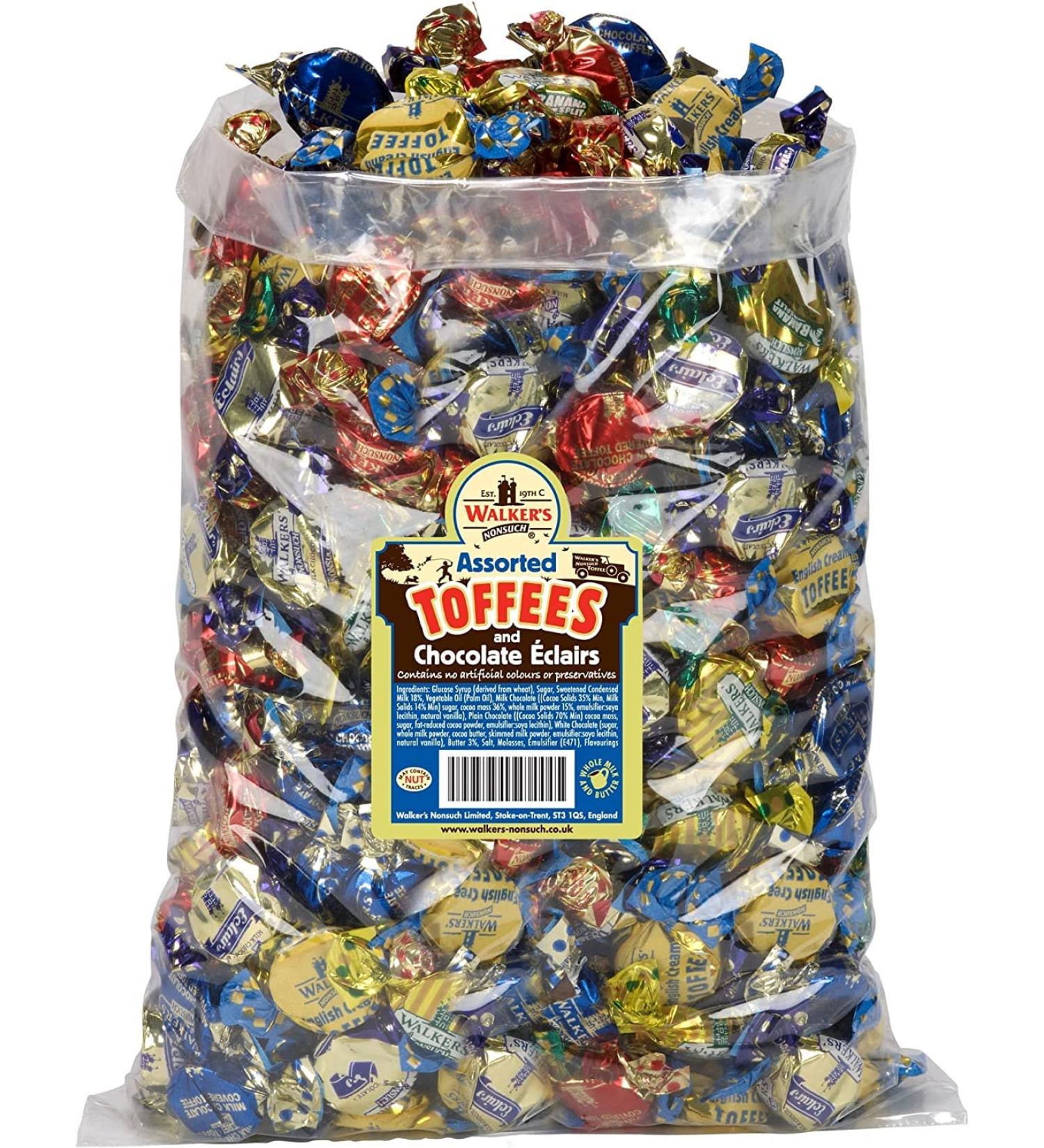Walkers Nonsuch Milk Brazil Nut Liqurice Eclairs Etc Assorted Toffees and Chocolate Eclairs Bulk Bags For All Occassions - Sold BY KIdzbuzz (500 Gram) - Buy Online on SooperMarket.com
