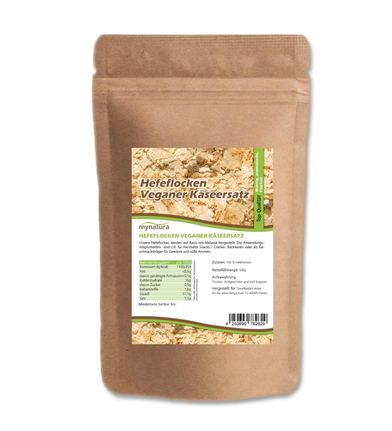 Mynatura yeast flakes bag | Vegan cheese substitute I Cooking I Baking I Muesli I Porridge I Cheese crackers (1x 500g) 500 g (1 pack)