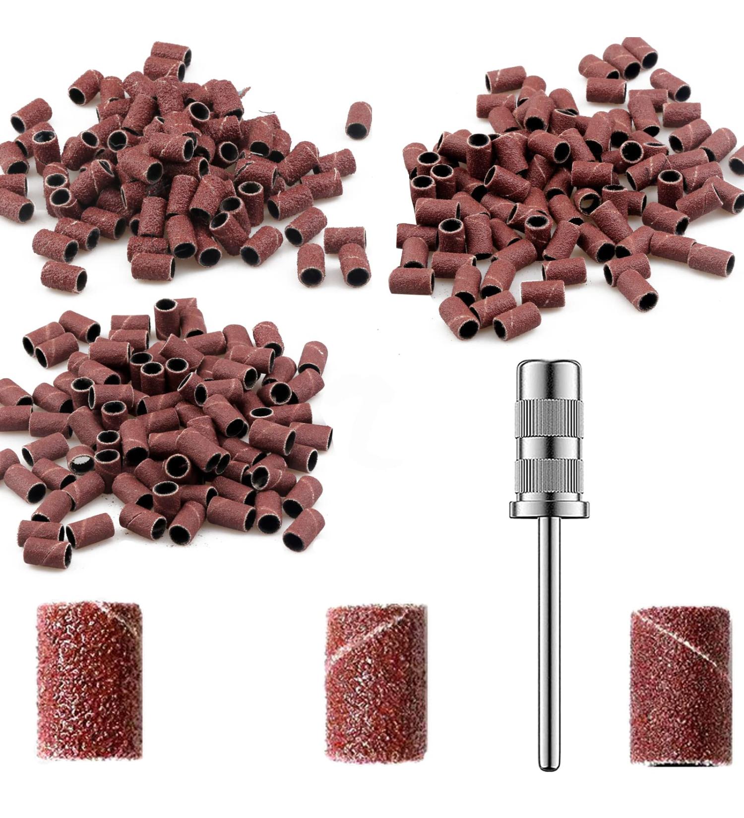 YUTOU Nail sanding caps 150 pieces sanding sleeves with 1 piece nail drill sanding sleeves nail cutter attachment 80/120/180 grit for manicure nail design nail care nail art - Buy Online on SooperMarket.com
