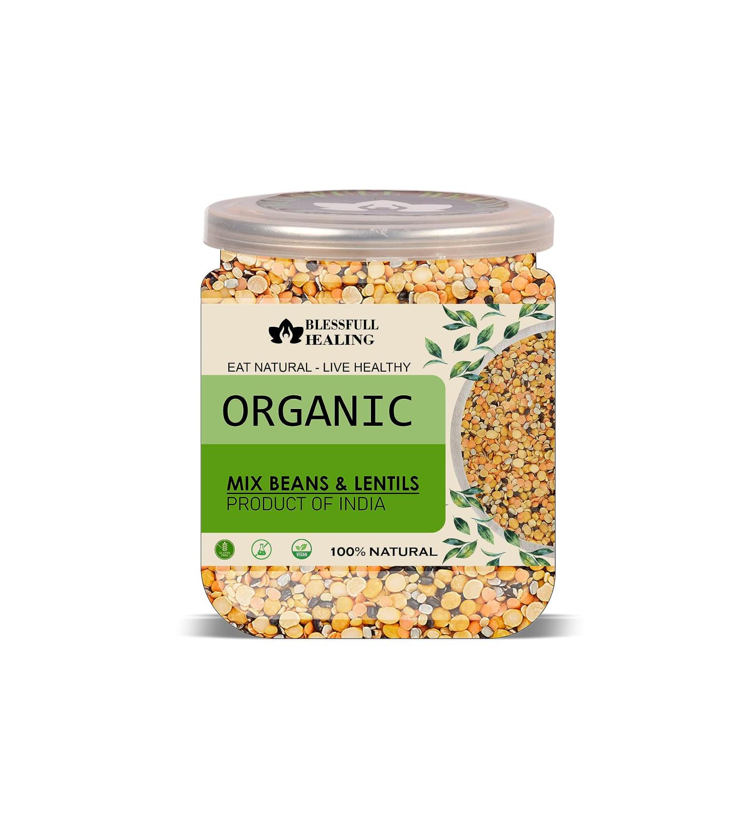 Blessfull Healing Organice Mix Beans & Lentils 2 lb (907 Gram) - Buy Online on SooperMarket.com