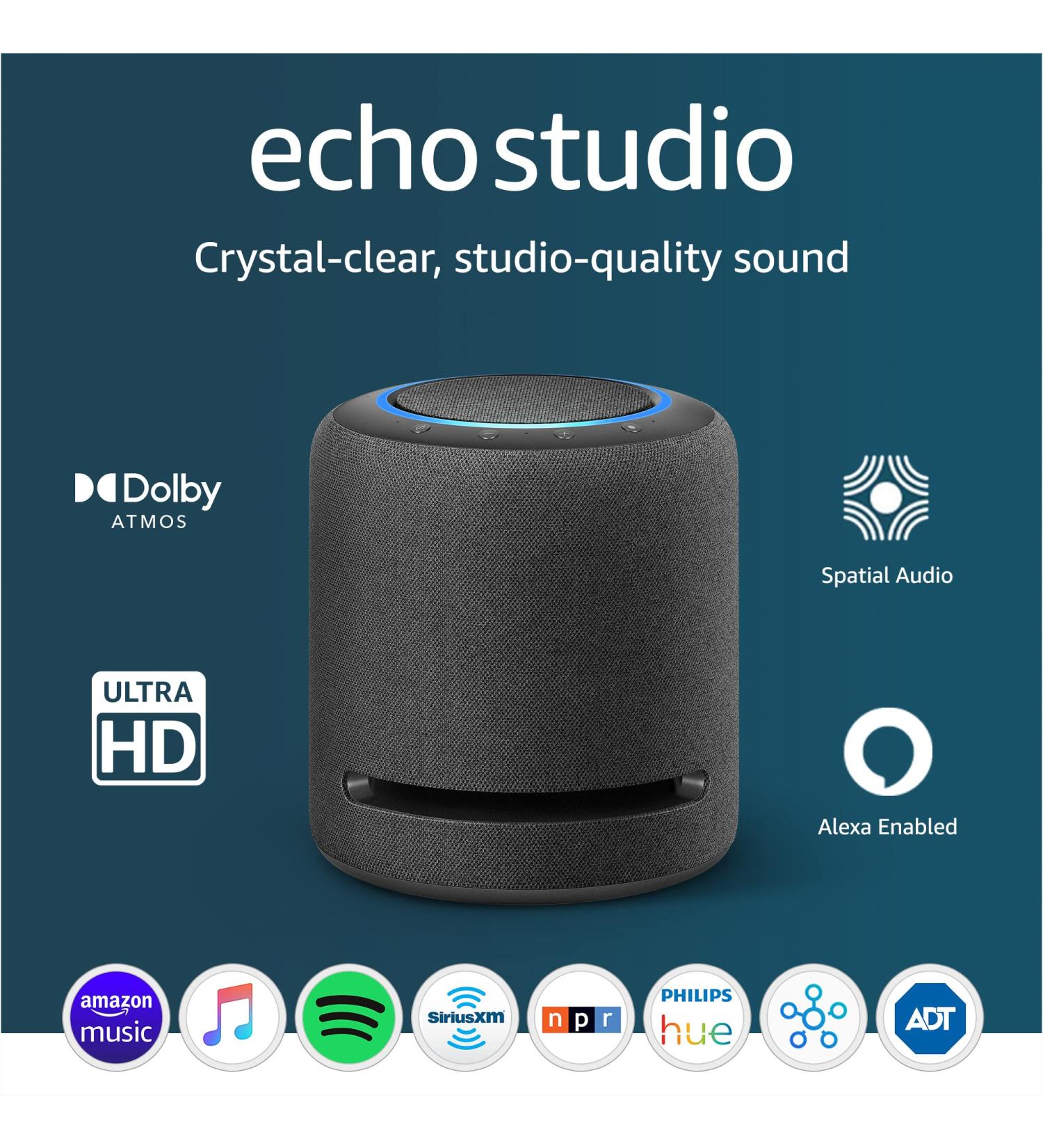 Echo Studio: Dolby Atmos Smart Speaker with Alexa | Charcoal - Buy Online on SooperMarket.com