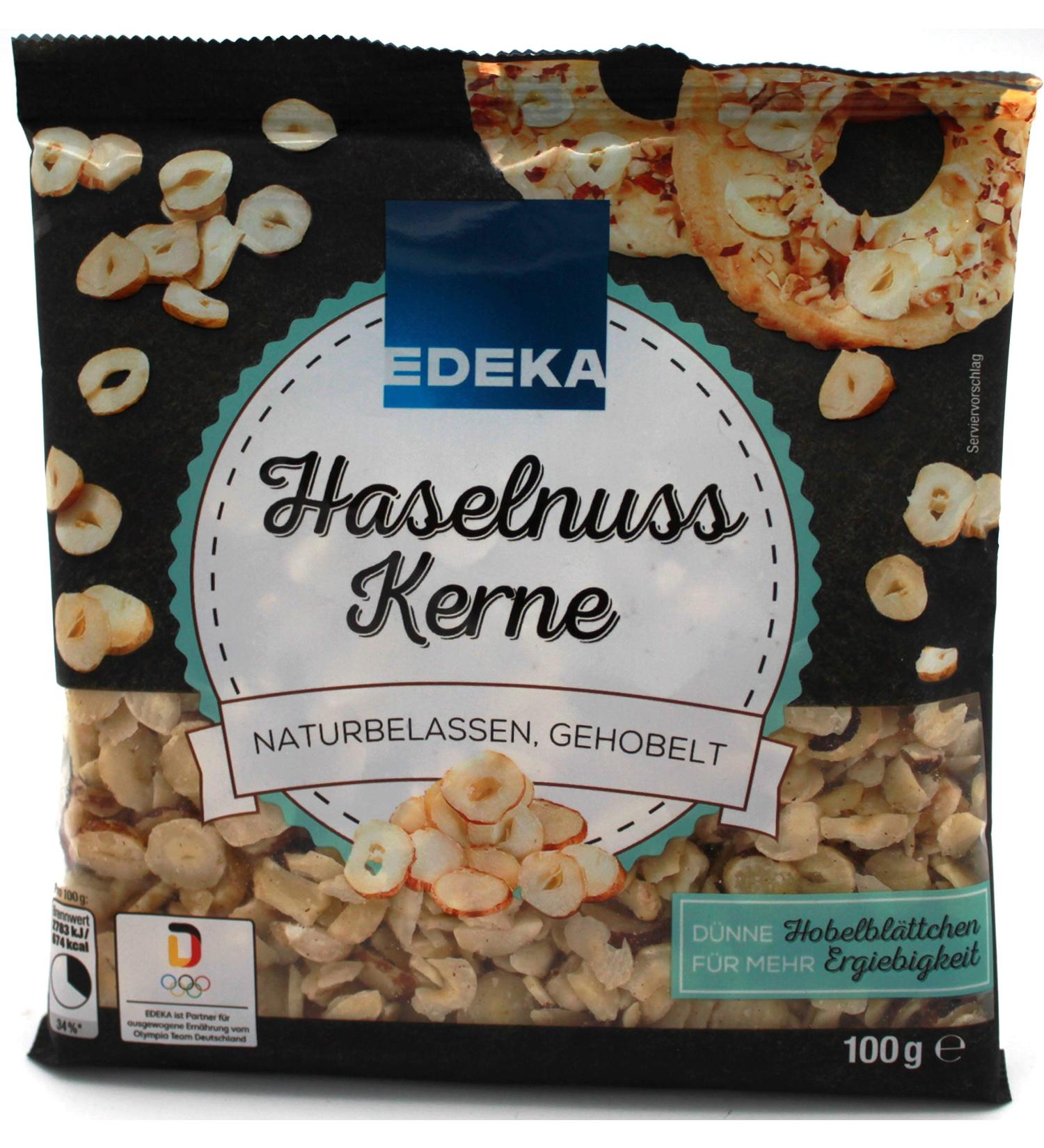 Edeka hazelnut kernels naturally sliced pack of 15 (15 x 100g)