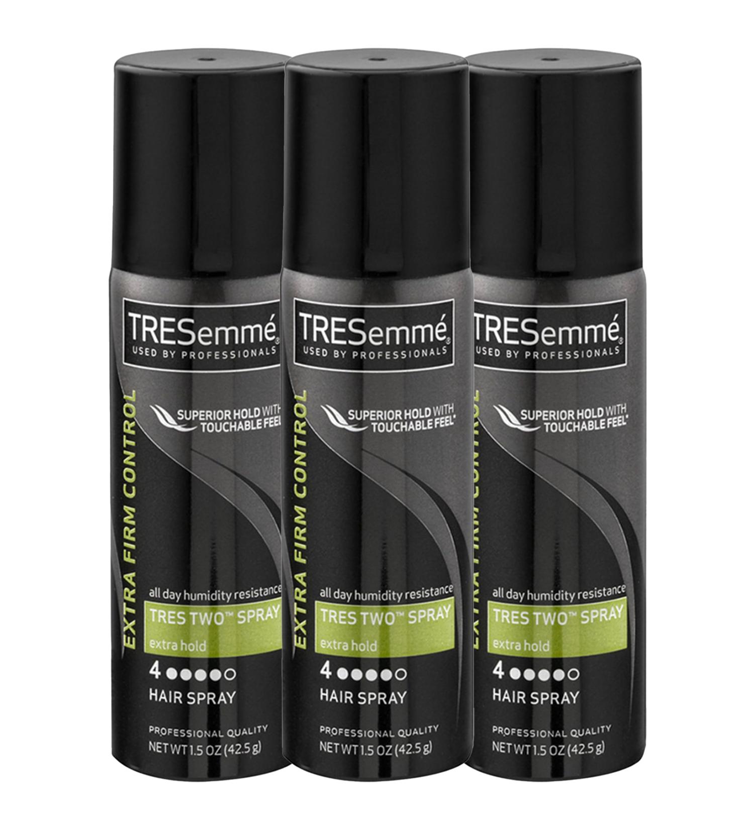Tresemme Travel Size Hair Spray 3 Pack Tres Two Spray Extra Hold Styling Hair Spray with All Day Humidity Resistance Extra Firm Control Hairspray 1.5 oz Each - Buy Online on SooperMarket.com