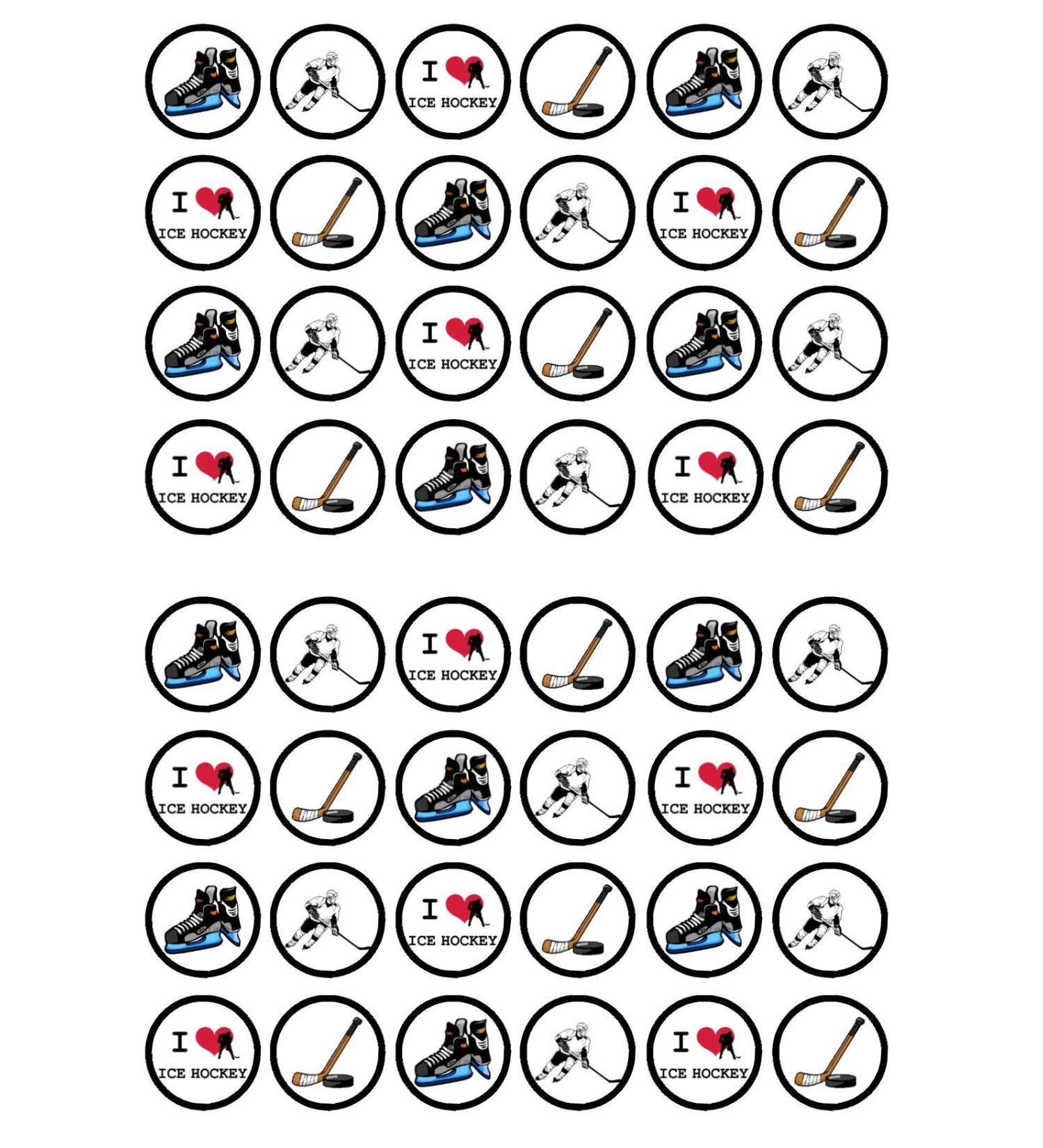 PRECUT Ice Hockey Cupcake Toppers Ice Hockey Theme Edible Mini Cake Decorations - Edible Ice Hockey Party Decorations Ice Hockey Cake Topper Ice Hockey Edible Cupcake Toppers (Pack of 24) - Buy Online on SooperMarket.com
