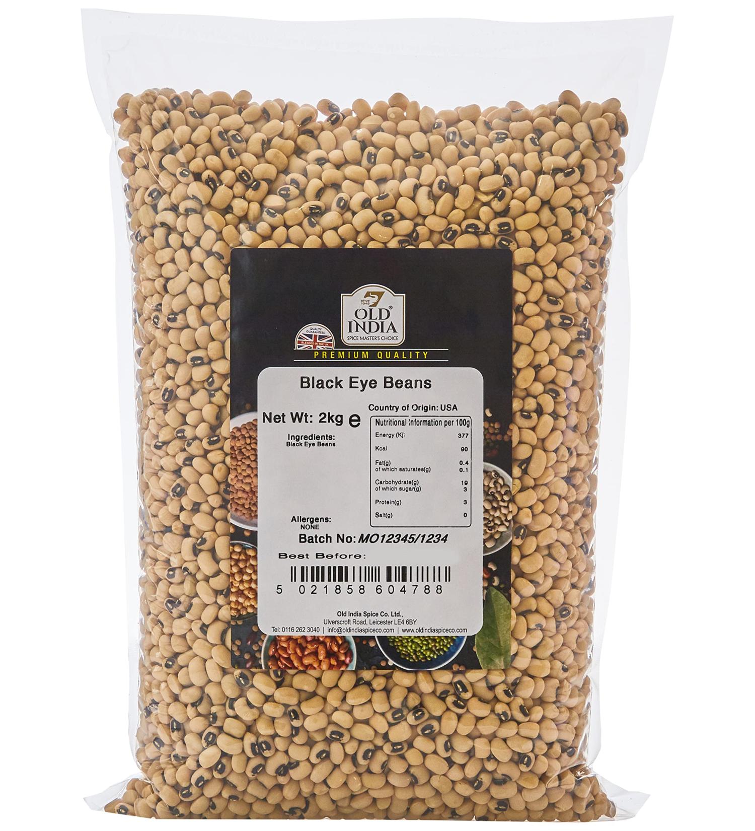 Old India Black Eye Beans 2kg - Premium Quality, Rich in Protein - Buy Online - Buy Online on SooperMarket.com