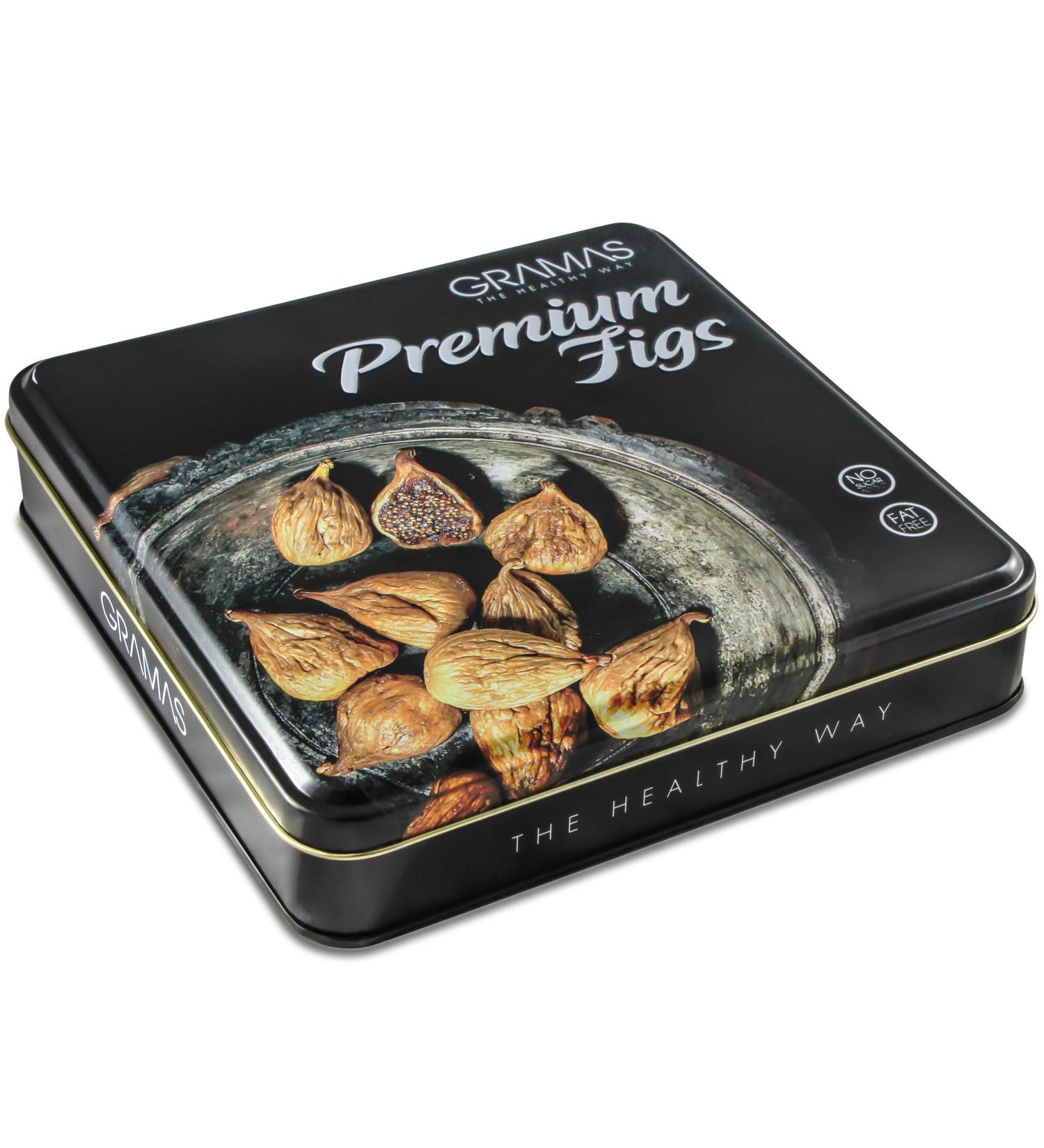 Gramas Gourmet Turkish Figs - Natural Sun-Dried Premium Figs in Tin Gift Box - Gluten-Free Calimyrna Figs - Non-GMO - Kosher - 11.64 oz - Buy Online on SooperMarket.com