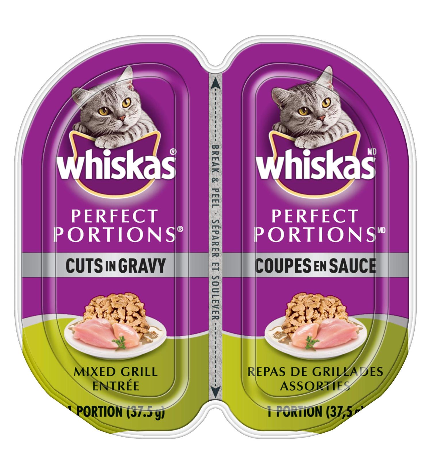 Whiskas Perfect Portions Wet Cat Food Cuts In Gravy - Mixed Grill Entr e 75g (24 Pack) Cuts in Gravy Mixed Grill Entr e 75 g (Pack of 24) - Buy Online on SooperMarket.com