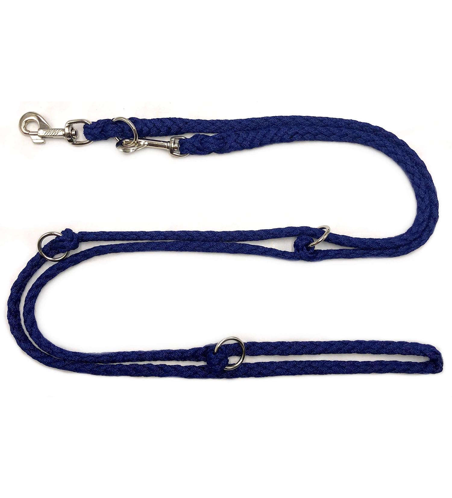 Dog leash double leash training leash for medium dogs up to 45 kg over 39 colors very stable (2.80 m navy) 2.80 m navy