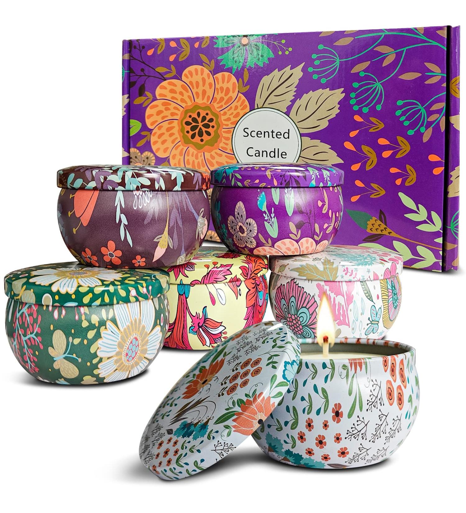 Fragrance Candles Gifts for Women - 6 Pack Aromatherapy Soy Wax Candles for Stress Relief | Mother's Day Thanksgiving & Christmas Gift Set - Buy Online on SooperMarket.com