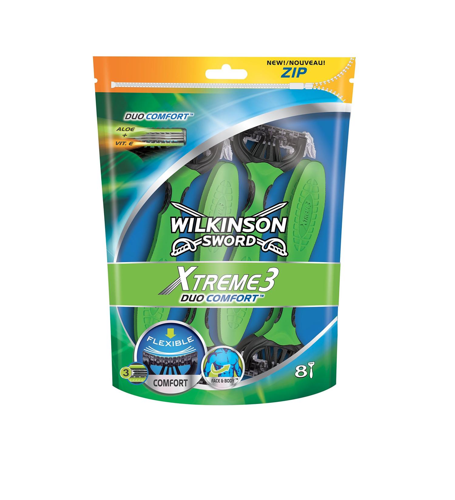 Buy Wilkinson Xtreme 3 Duo Comfort Disposable Razors for Men - Pack of 8 | Best Price & Fast International Shipping - Buy Online on SooperMarket.com
