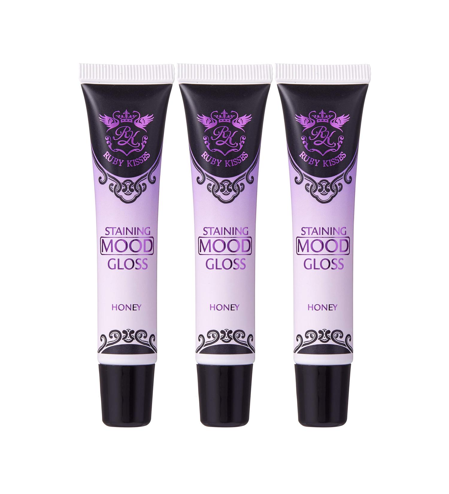 Ruby Kisses Staining Mood Lip Gloss 3PCS (Honey) - Long-Lasting Color for Stunning Lips - Buy Online on SooperMarket.com