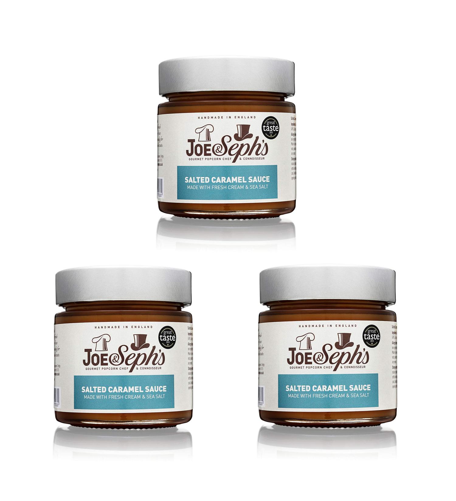 Joe & Seph's Salted Caramel Sauce (3x230g) - Gourmet Caramel Drizzle for Ice Cream, Coffee, and Baking - Buy Online on SooperMarket.com