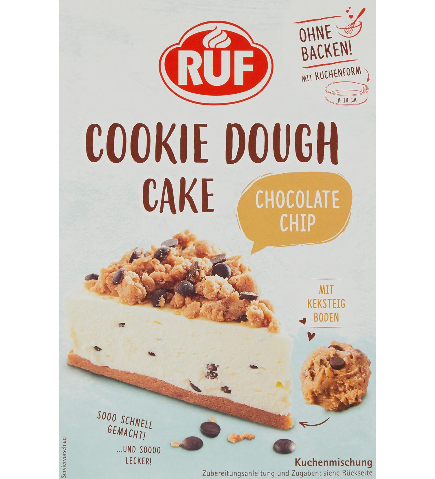 RUF Cookie Dough Cake - No Bake Cream Cheese & Chocolate Chips Includes Cake Tin 325g - Buy Online on SooperMarket.com