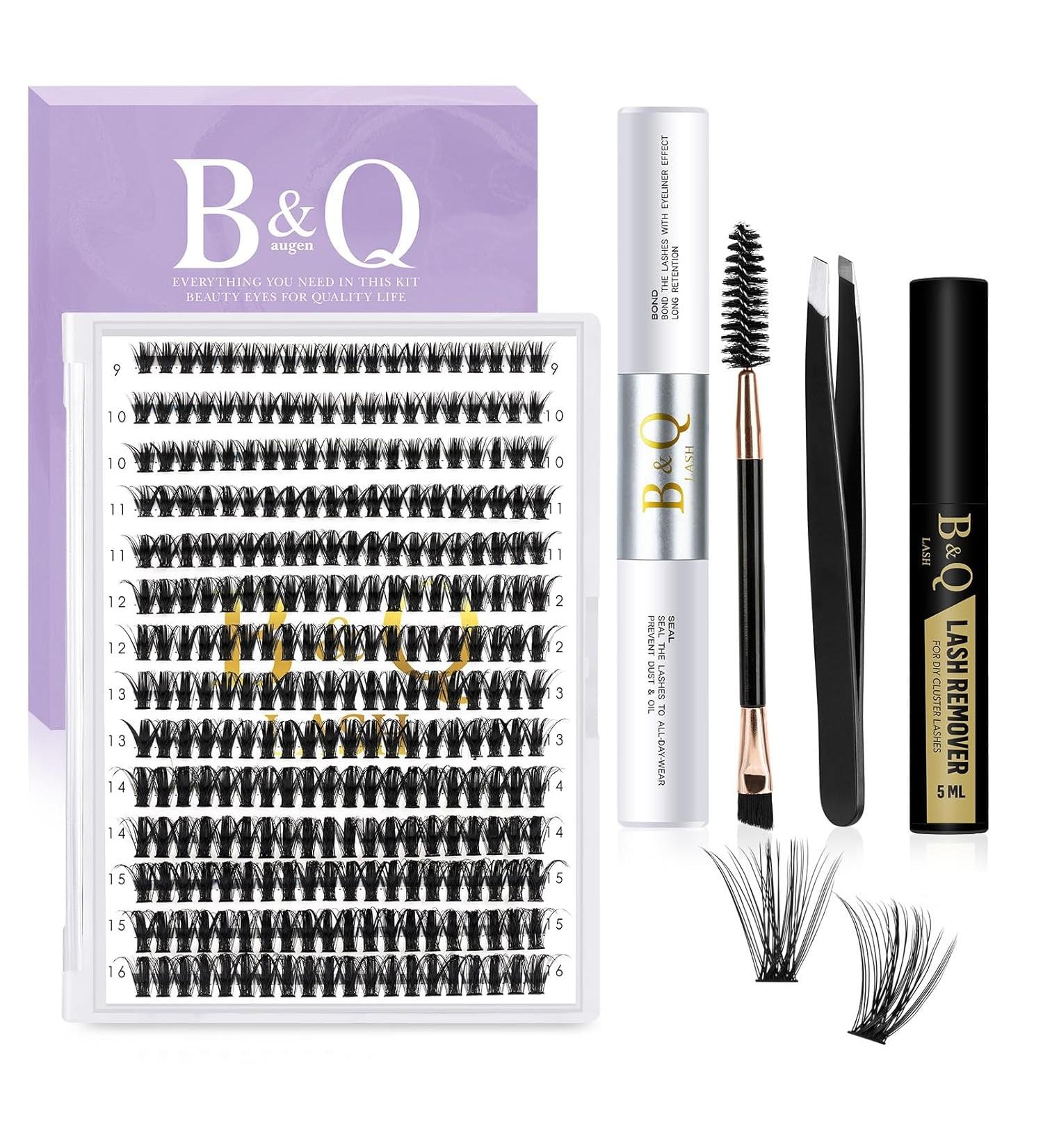 B&Q DIY Eyelash Extension Kit 280 PCS Cluster Lashes Kit D 9-16MIX - Lash Extensions Kit with Bond, Seal, Remover, Applicators - D Curl 9-16mm - 1 Count - Buy Online on SooperMarket.com