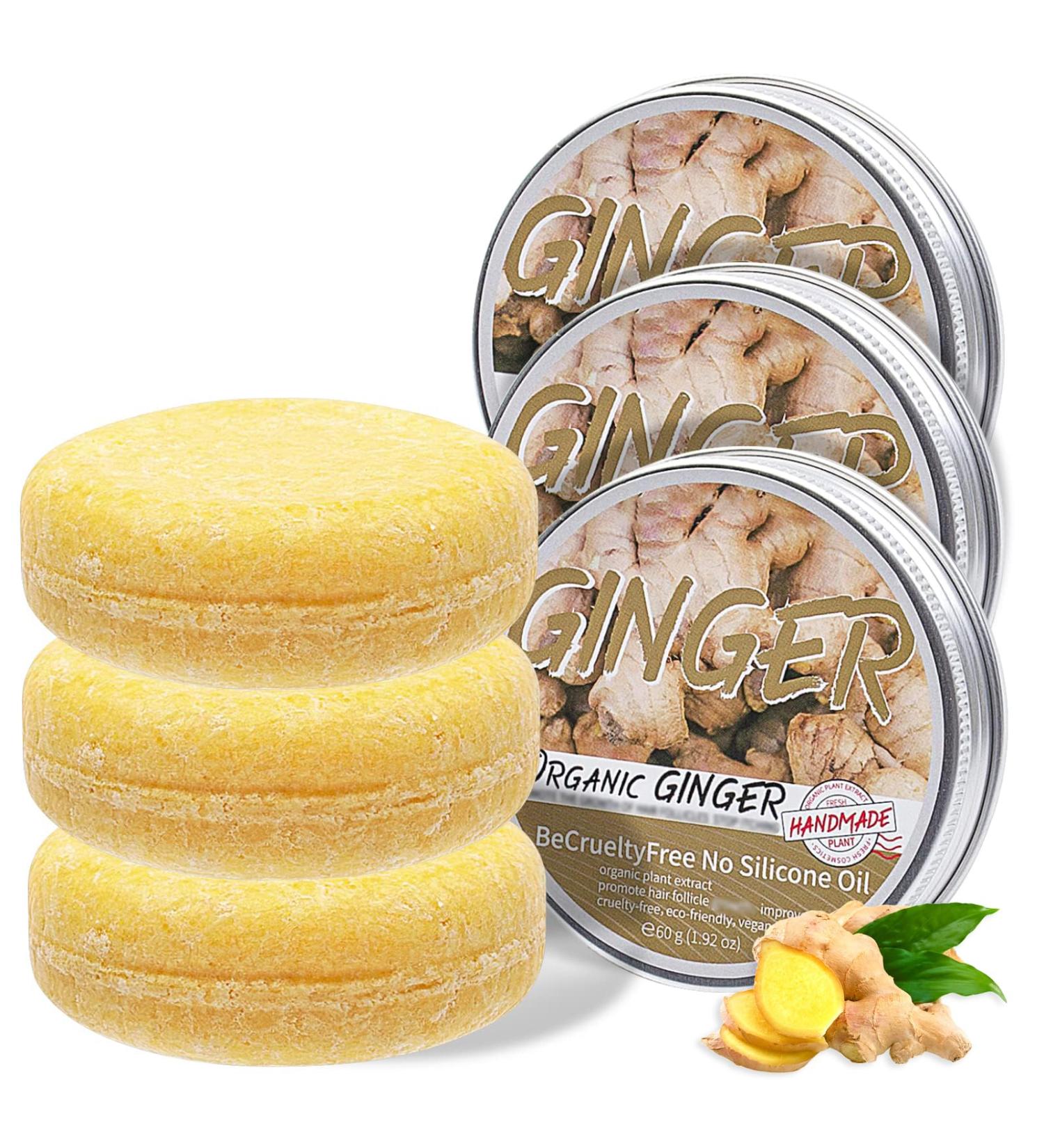Organic Ginger Hair Shampoo Bar Ginger Shampoo Soap Nourishes and Controls Oil Hair for All Hair Types (B-3PCS) - Buy Online on SooperMarket.com