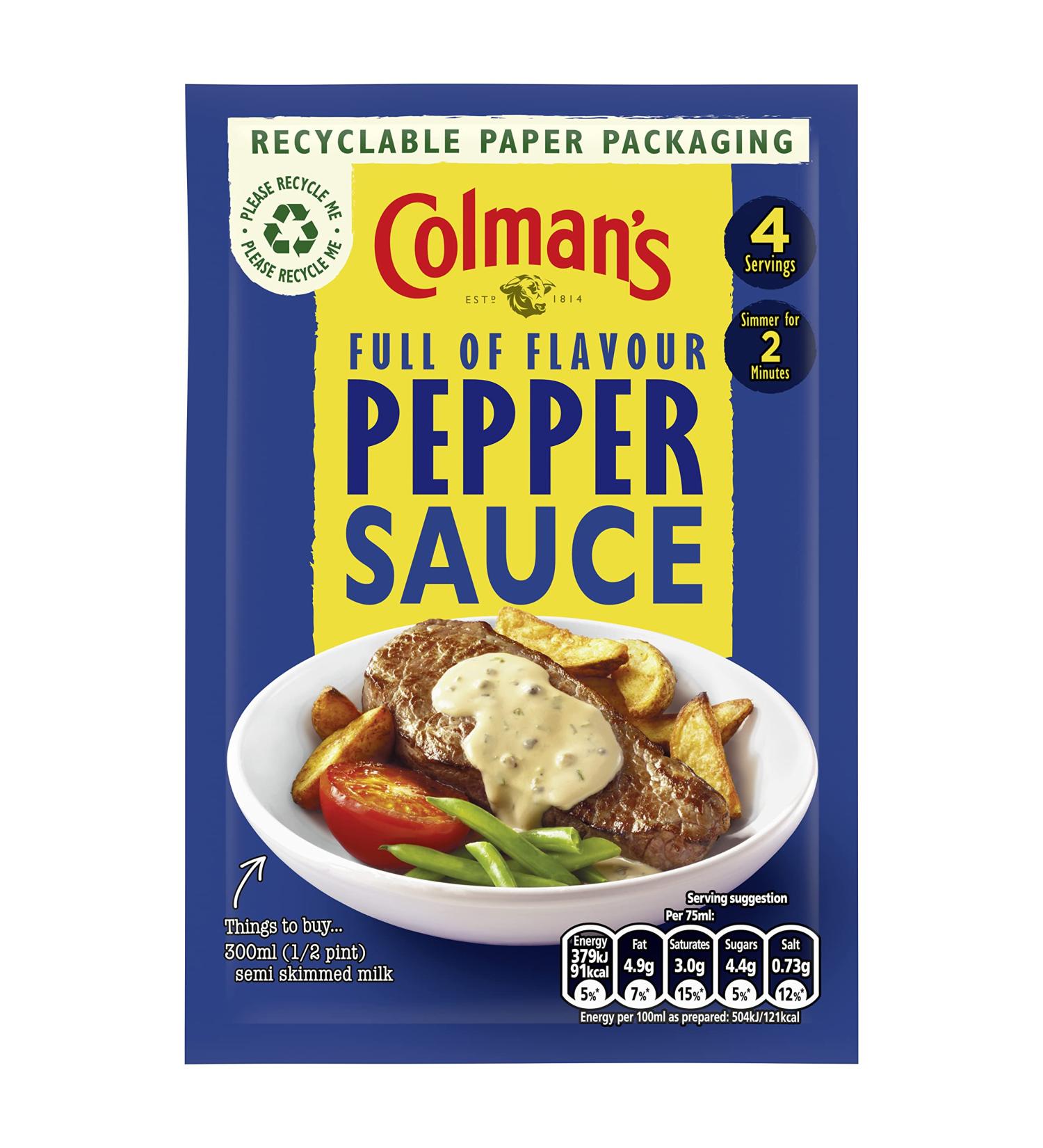 Colman's Pepper Sauce Mix 40g - Authentic Flavour - Pack of 1 - Buy Online on SooperMarket.com