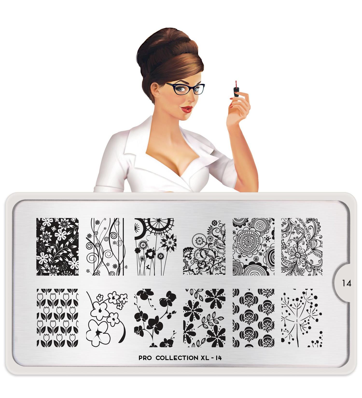 MoYou Stamping Schablone Pro XL 14 - Premium Nail Art Plates for Stunning Designs | International Shipping Available - Buy Online on SooperMarket.com