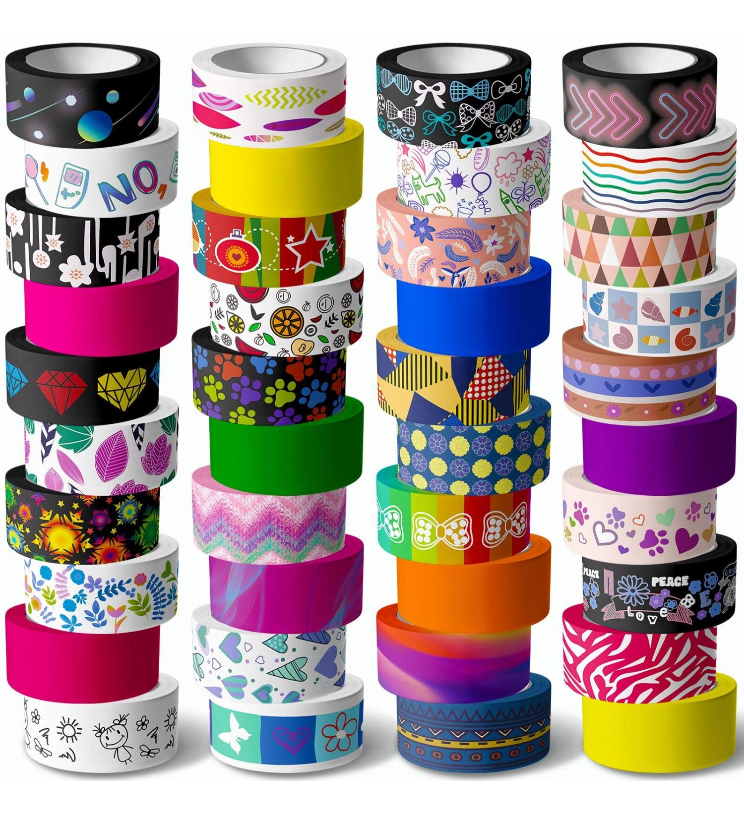 KUNMINGER 40 Rolls Washi Tape Set - 15mm Wide Decorative Masking Tape for DIY Crafts, Scrapbooking, and Gift Wrapping - Colored Adhesive Rolls for Kids - Ideal for Bullet Journals, Planners, and Party Decorations - Buy Online on SooperMarket.com