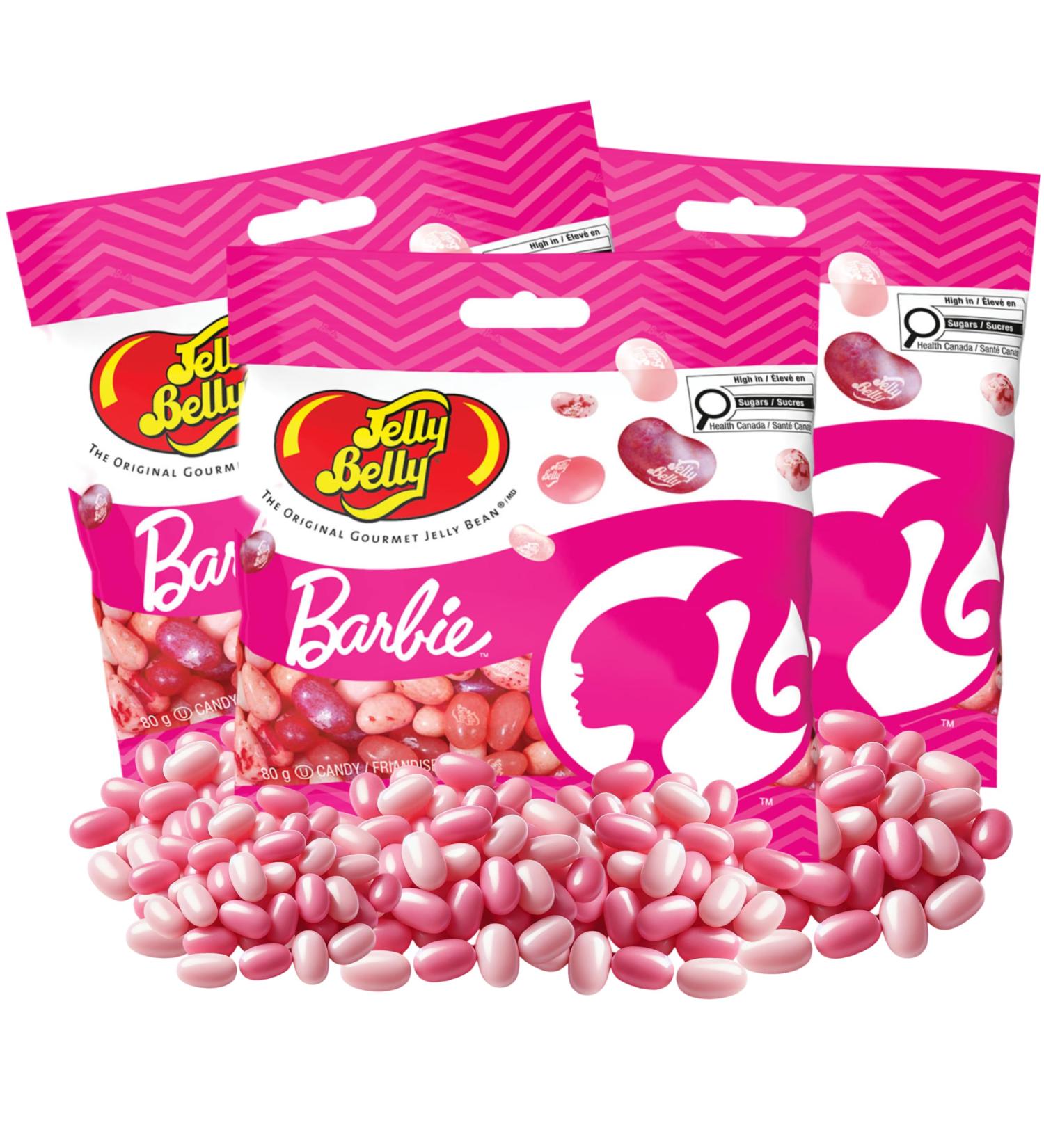 Jelly Belly Barbie Jelly Beans 80g Bag (Pack of 3) - Gum Strawberry Cheesecake Jewel Very Cherry Cotton Candy and Strawberry Boba Milk Tea Fun Portable and Perfect for Gifting or Enjoying On-the-Go 80g (Pack of 3) - Buy Online on SooperMarket.com
