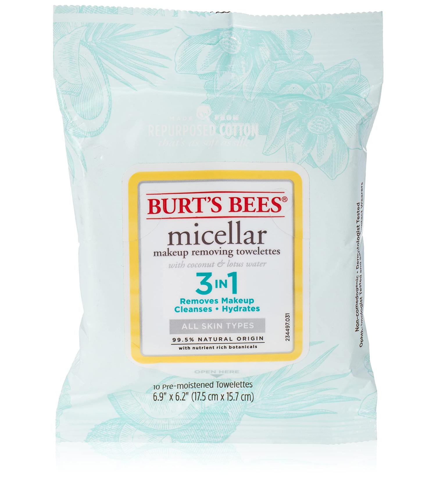 Burt's Bees Burts Bees Micellar Makeup Removing Towelettes - Coconut & Lotus Water  10 Count (Pack of 1) Coconut 10 Count (Pack of 1)