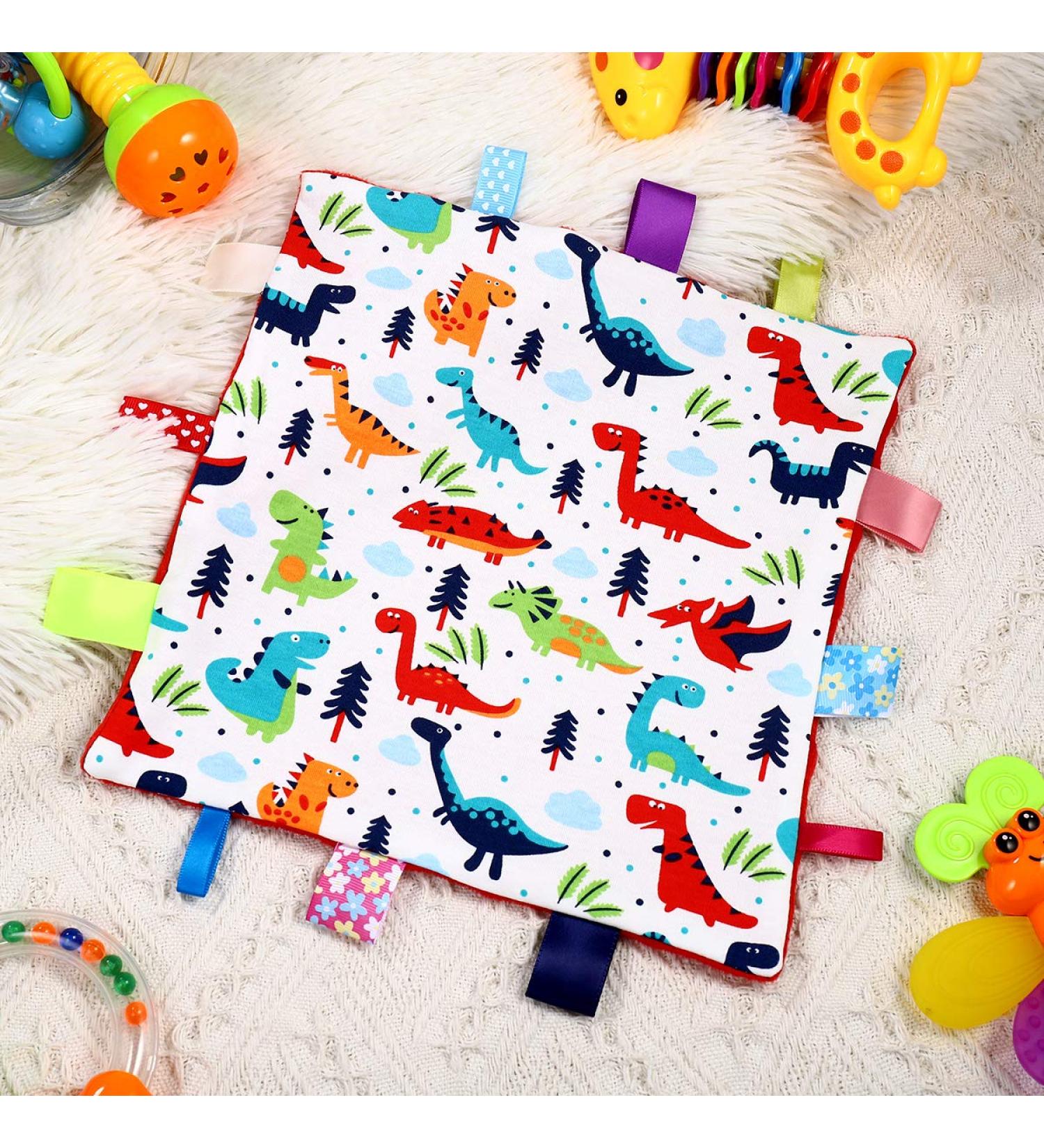 NUOBESTY Baby Security Tag Blanket - Dinosaur Pattern Taggy Blanket for Newborns - Buy Online on SooperMarket.com