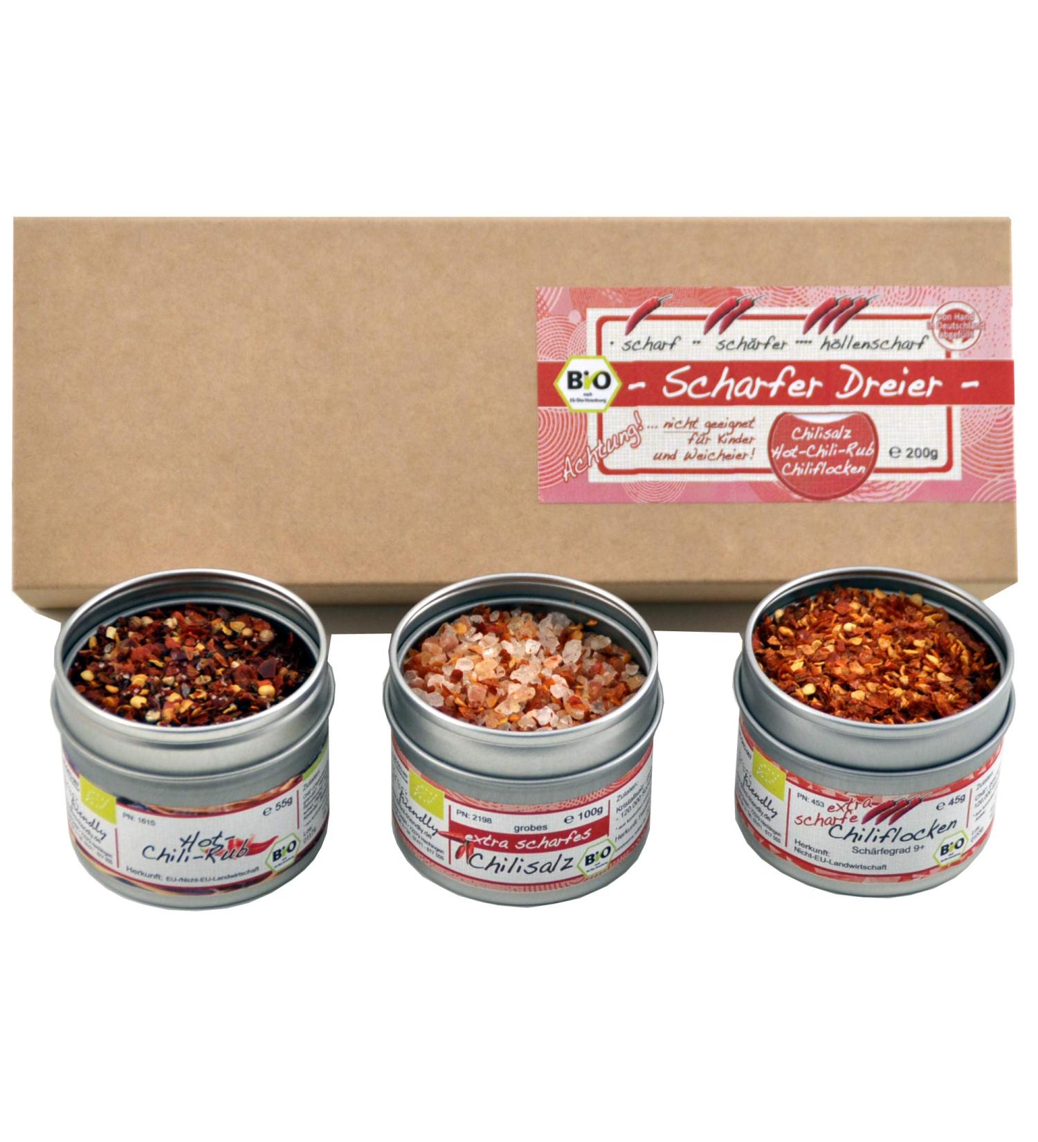 Buy Direct & Friendly Sharp Dreier Bio Gift Set for Men Extra Sharp Chilli Chilli Salt & Spice Mix - Buy Online on SooperMarket.com