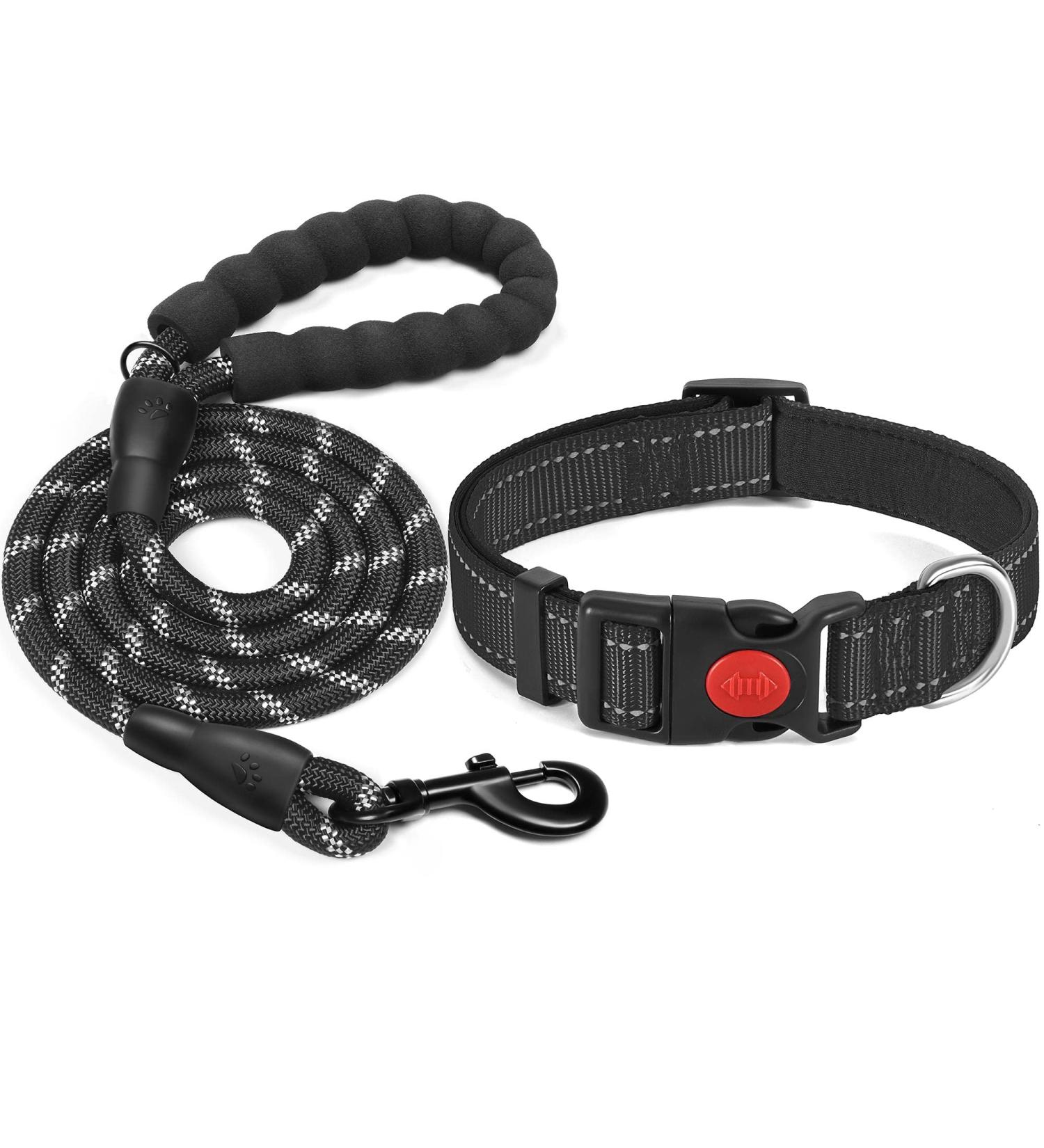 Haapaw Reflective Dog Collar - Padded Soft Neoprene Nylon for Small/Medium Dogs - XS (1-Pack) - Breathable & Durable Black - Buy Online on SooperMarket.com