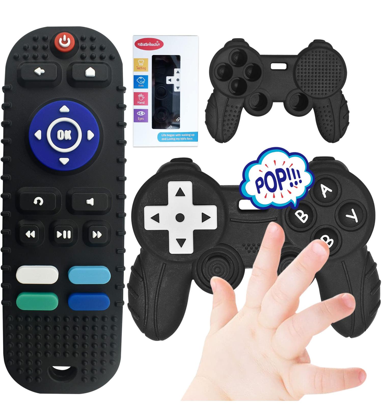 BigSpinach Black Teething Video Game Control Toy Teether for Baby - Remote Control Design - Buy Online on SooperMarket.com