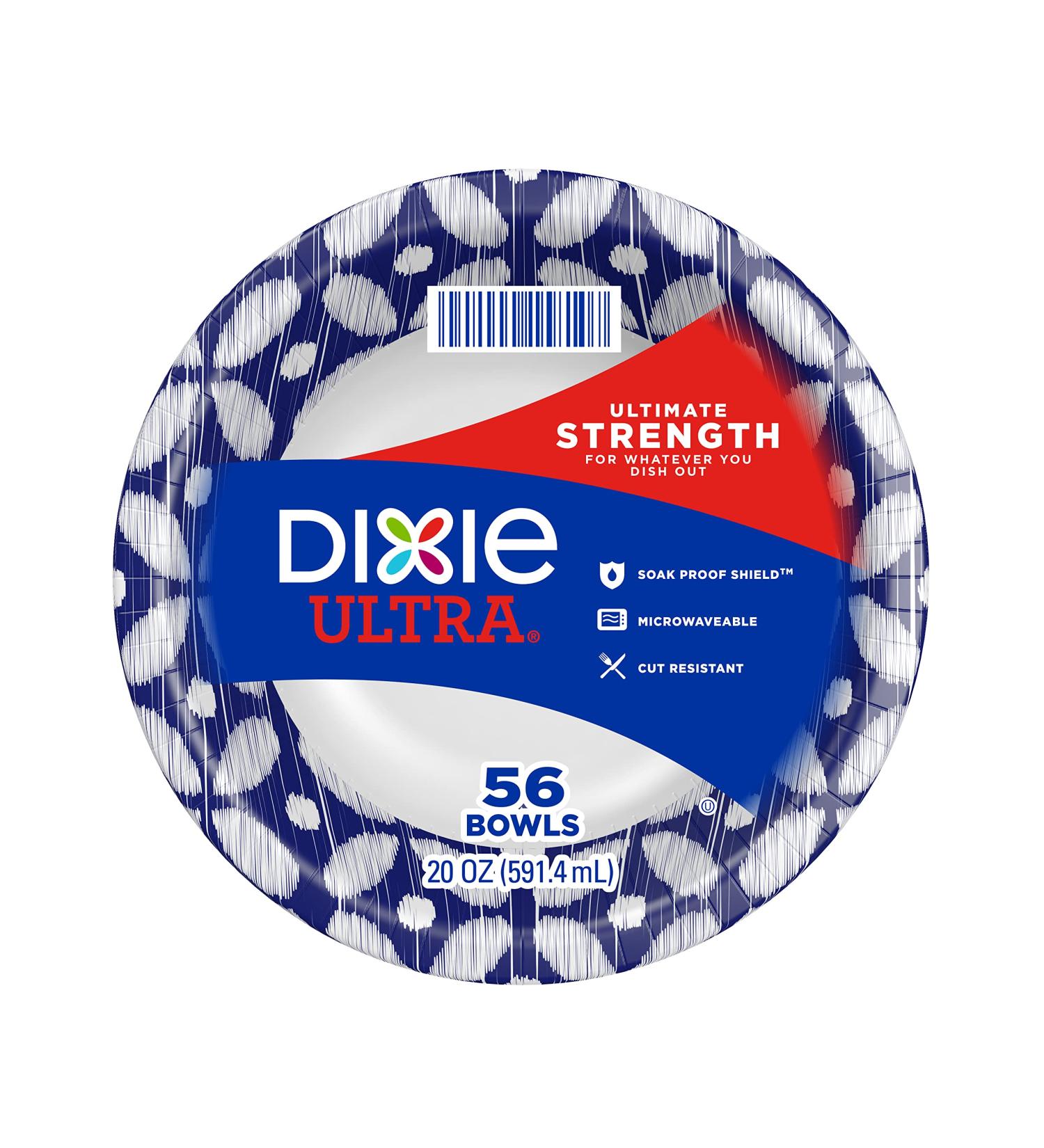 Dixie Ultra Paper Bowls 20oz - 56 Count | Strong and Durable Bowls for Parties and Events - Buy Online on SooperMarket.com