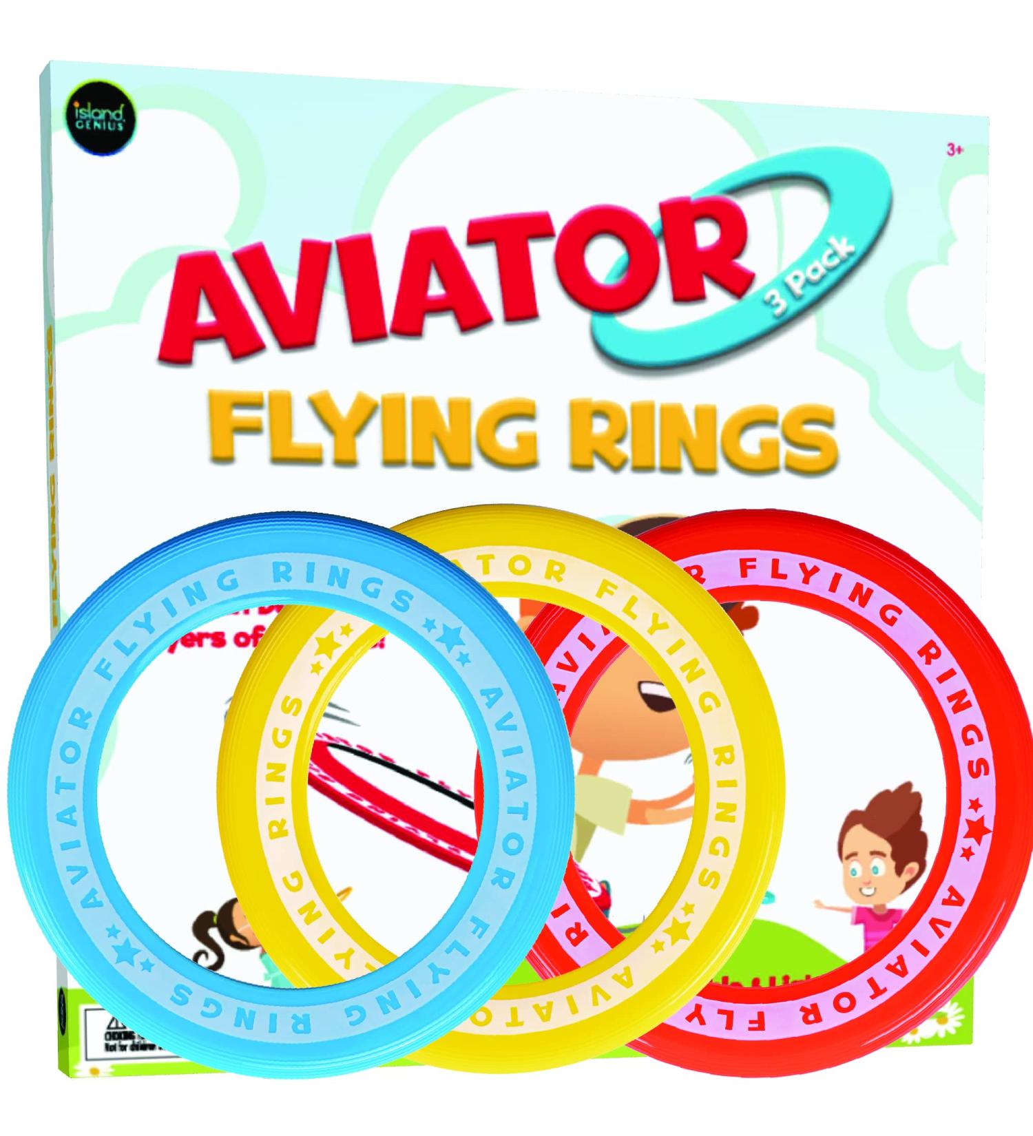 Island Genius 3 Pack Flying Rings - Soft Throwing Discs for Outdoor Fun | Ages 3+ Years - Buy Online on SooperMarket.com