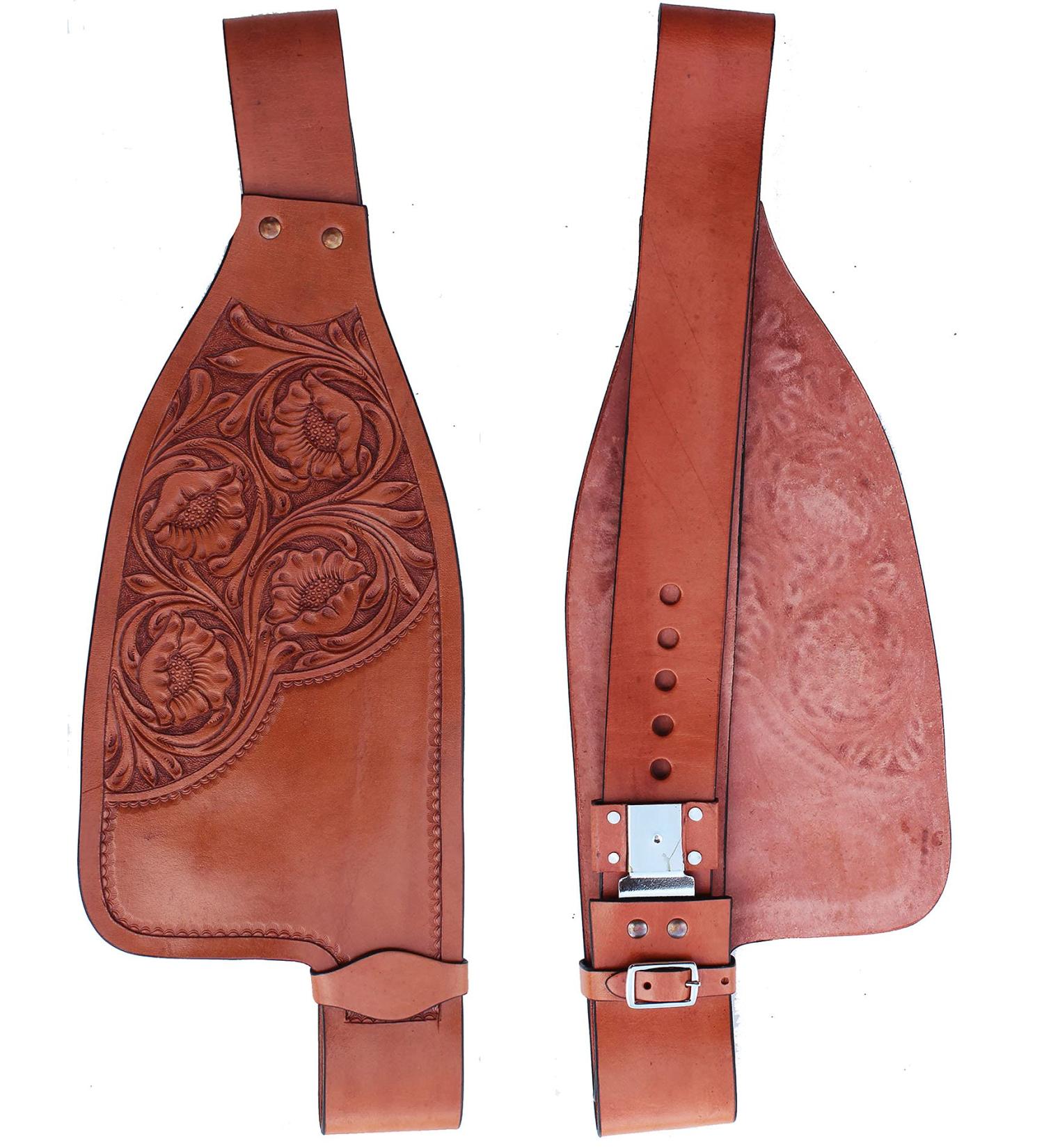 Horse Western Adult Tooled Leather Replacement Saddle Fenders 5230 Dark Tan