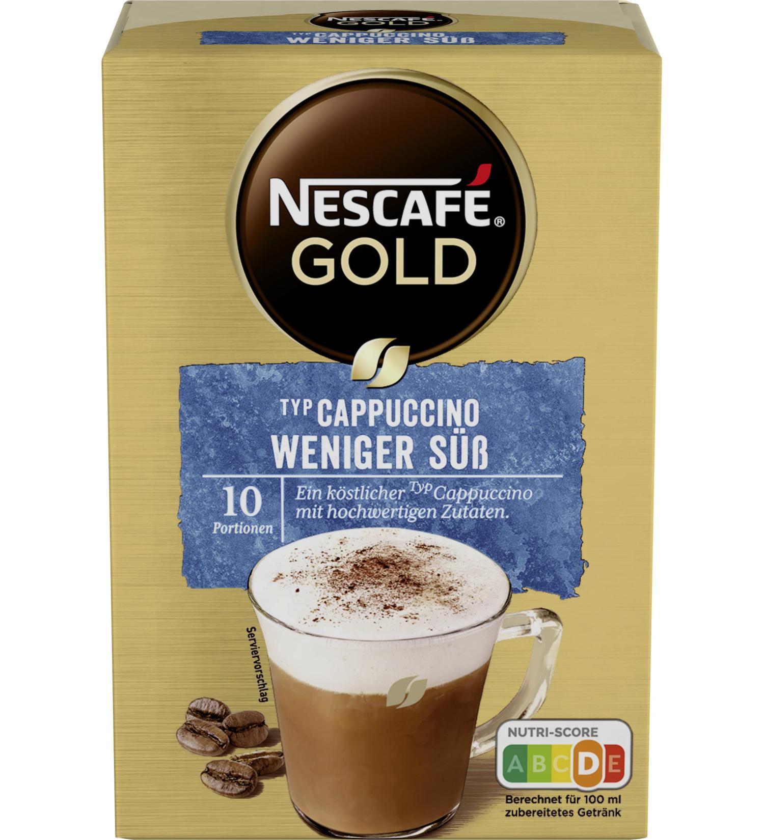 Nescaf Gold Type Cappuccino - Less Sweet Soluble Coffee 10 Sticks (12.5g) - International Shipping Available - Buy Online on SooperMarket.com