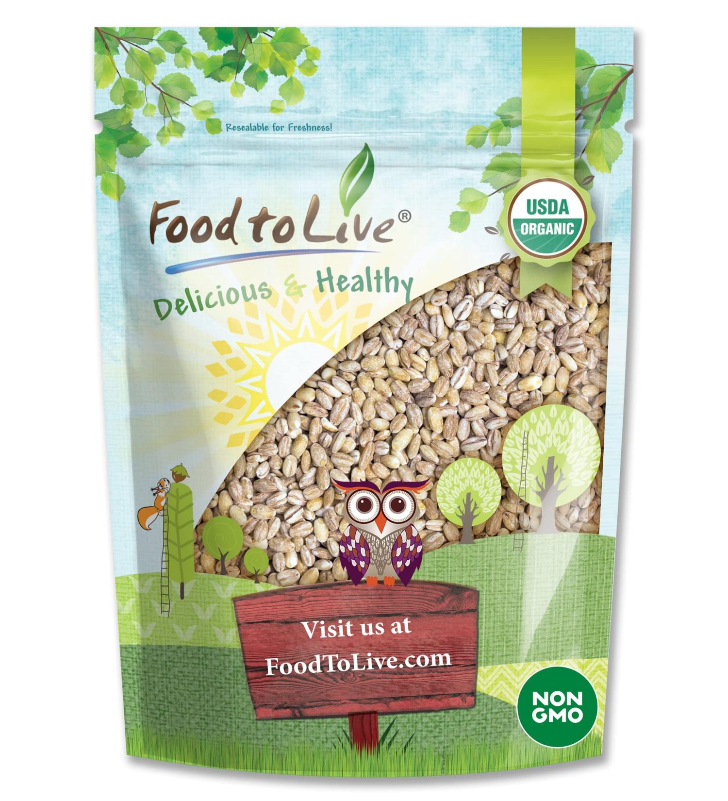 Organic Pearl Barley 3 Pounds - Non-GMO, Kosher, Vegan, Cooks Faster than Hulled Barley, Rich in Fiber & Selenium - Ideal for Risotto, Soup, Salads, Stews - 3 lb Pack - Buy Online on SooperMarket.com