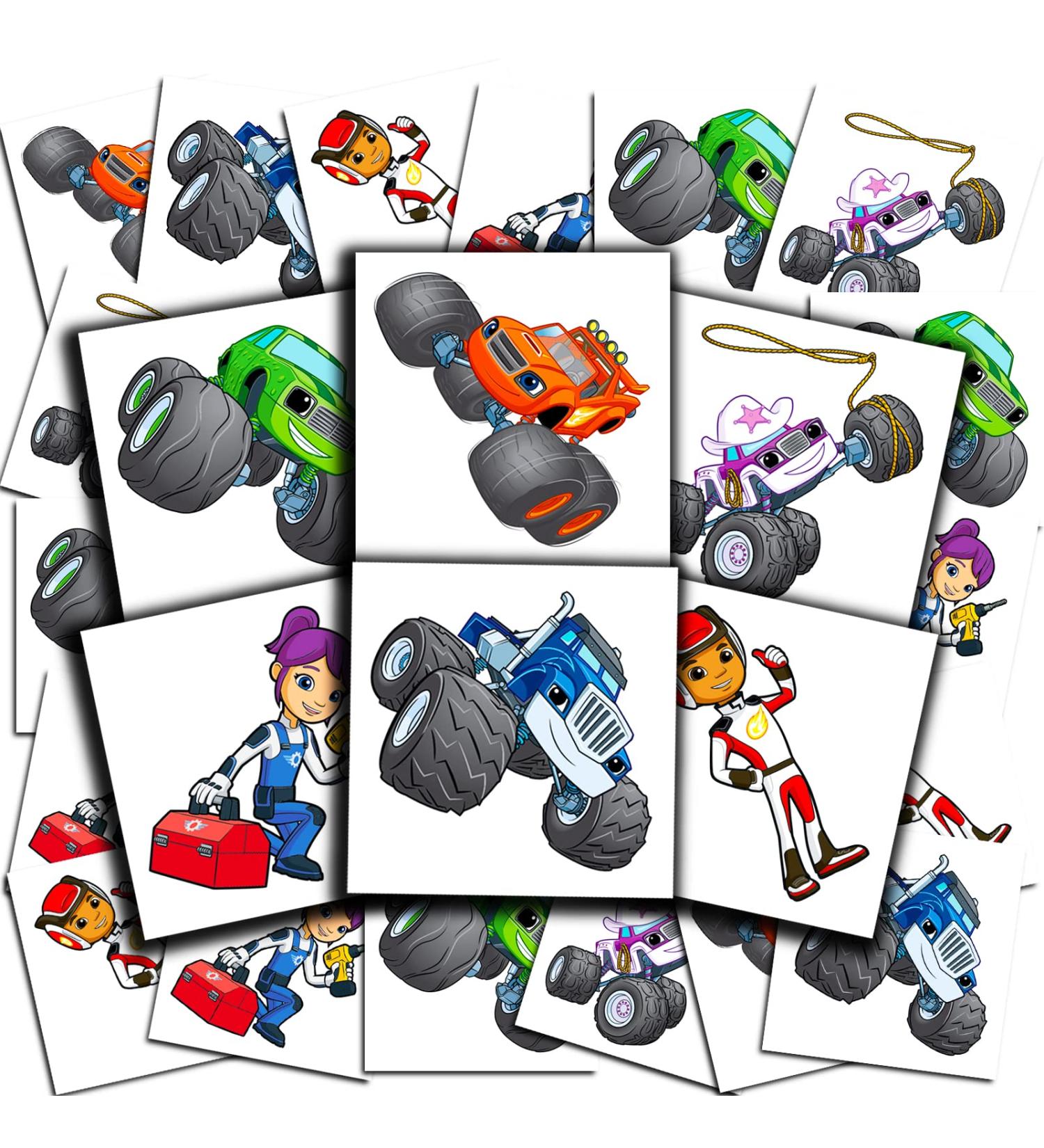 Blaze and the Monster Machines Temporary Tattoos Party Favors Bundle - 70+ Pre-Cut Individual 2x2 Blaze Temporary Tattoos - Kids Boys Girls - Blaze Party Supplies - Made in USA - Buy Online on SooperMarket.com