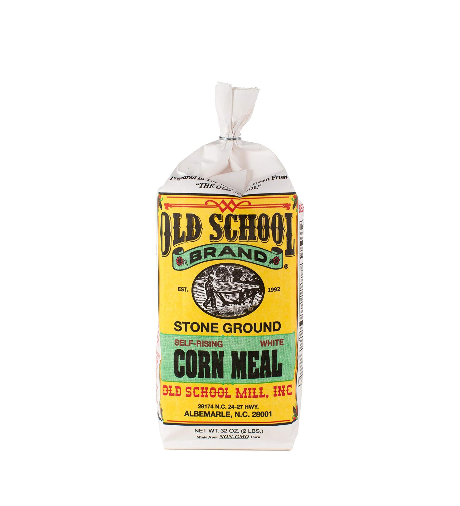 Old School Stone Ground Self-Rising White Cornmeal - 2lb Bag | Made with Non-GMO North Carolina White Corn - Buy Online on SooperMarket.com