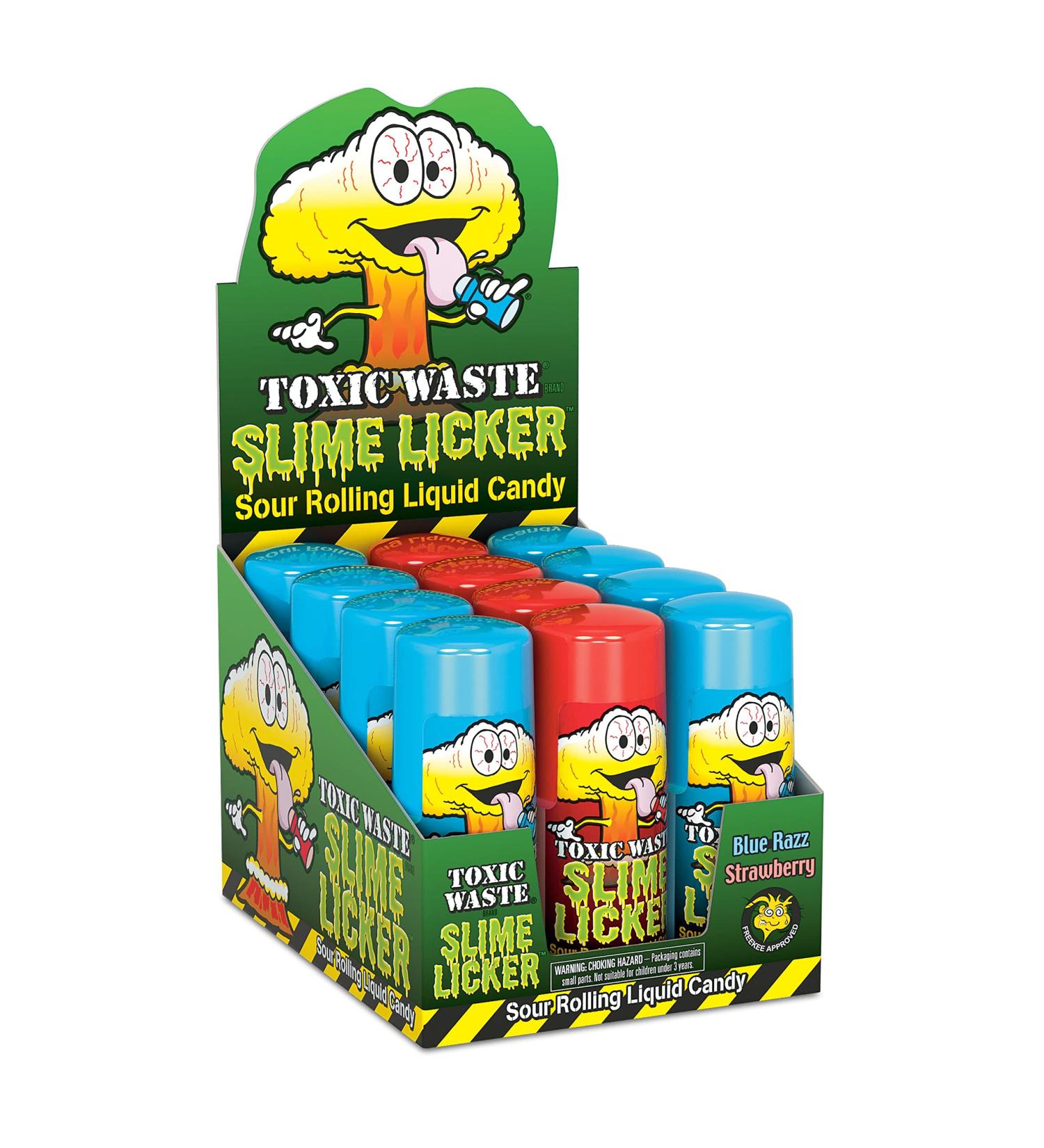 TOXIC WASTE Slime Licker Sour Liquid Candy 12-Count Box - Strawberry Blue Razz Flavors - Buy Online on SooperMarket.com