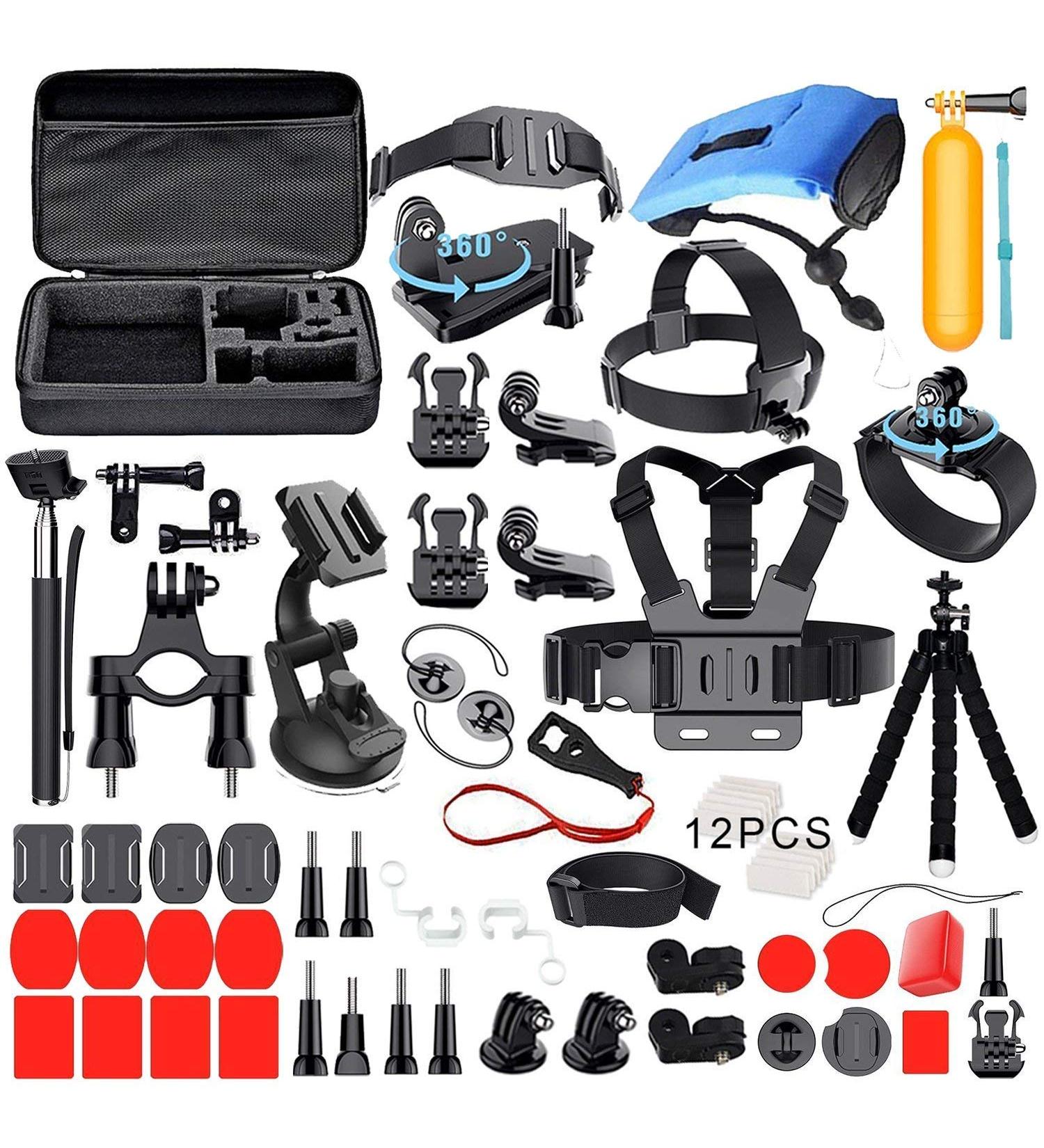 Kuptone 65-in-1 Action Camera Accessories Kit for GoPro, Insta360, AKASO, DJI - Hero 11, 10, 9, 8, 7, 6, 5, 4 - Complete Bundle - Buy Online on SooperMarket.com
